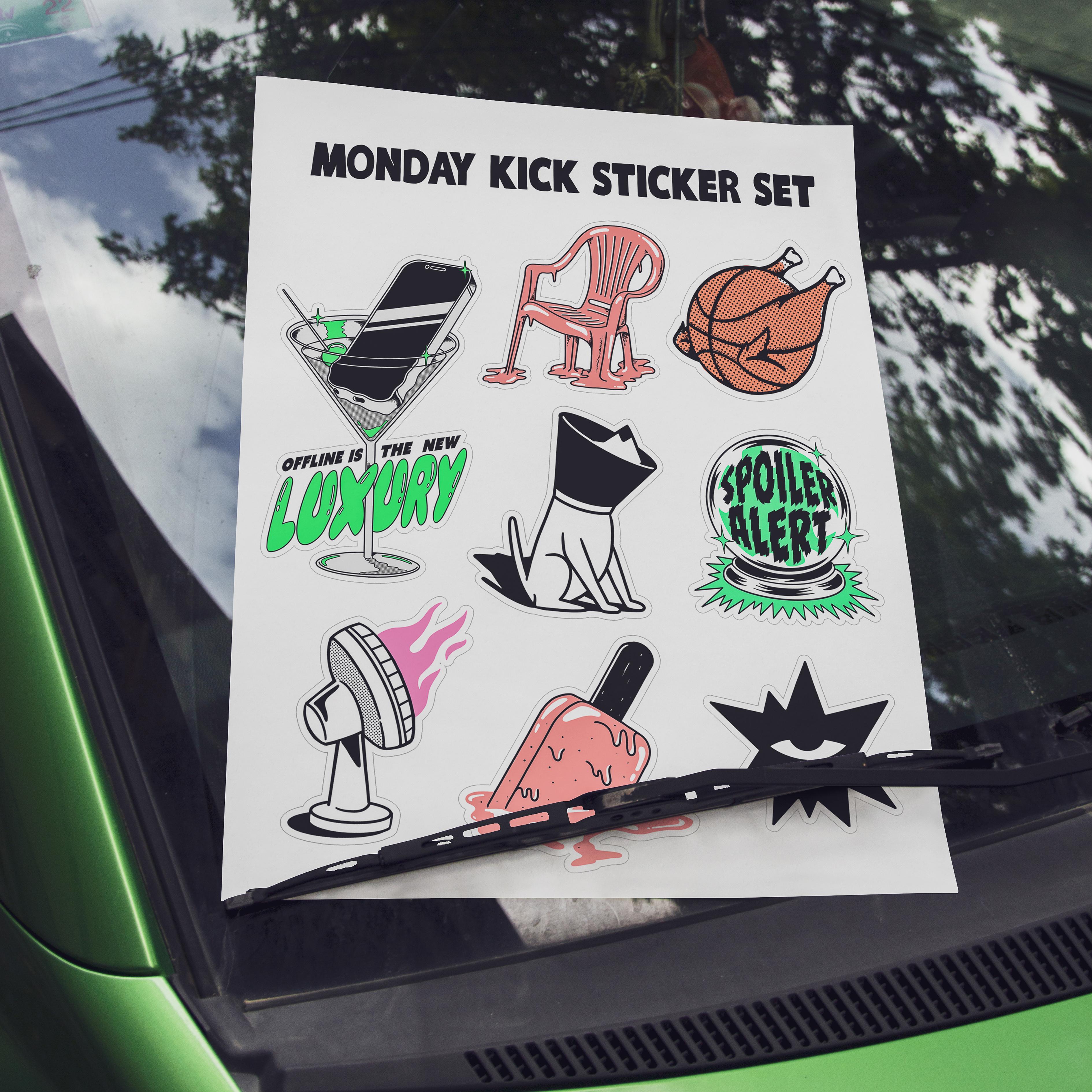 MONDAY KICK STICKER SET