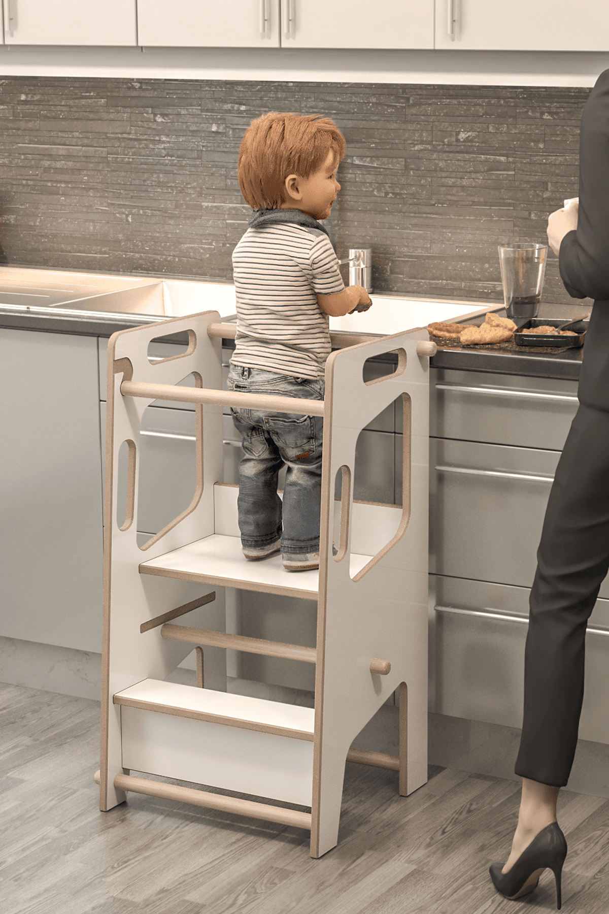 Montessori Yükseklik Ayarlı Öğrenme Kulesi
