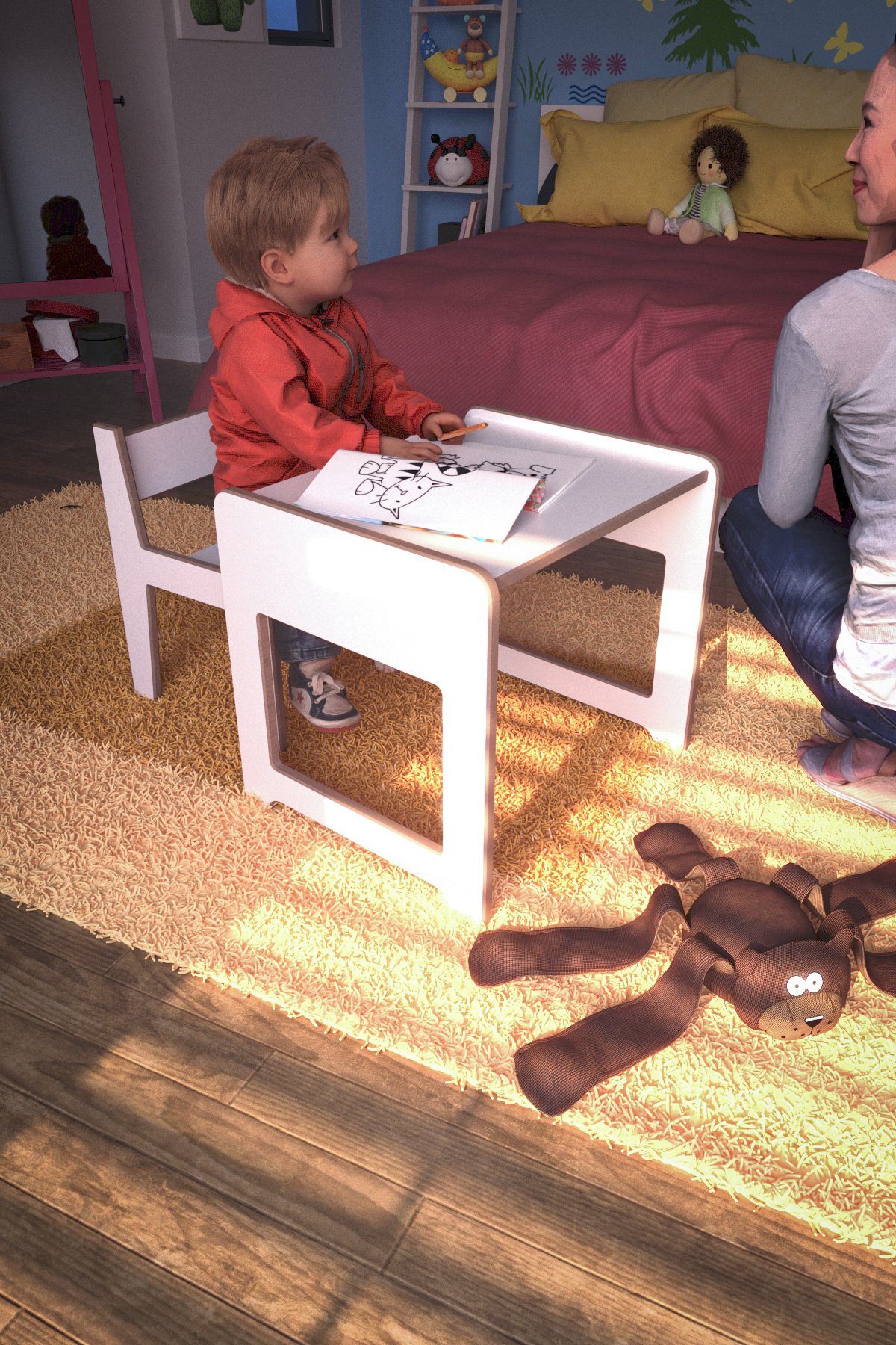 Montessori Çocuk Oyun ve Aktivite Masası