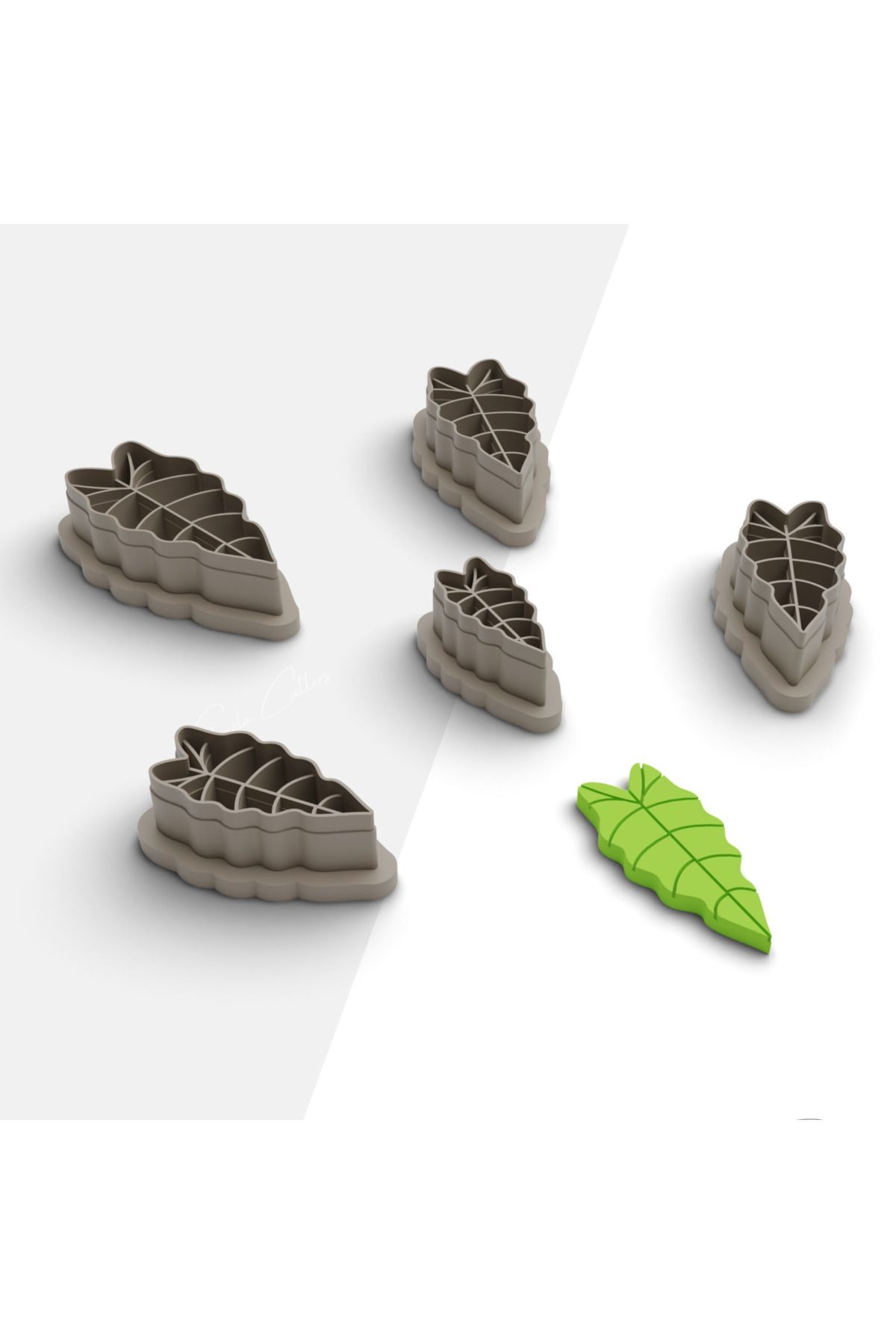 Alocasia Yaprağı Şekilli Polimer Kil Kesme Kalıbı, Küpe Kalıp, Takı Kalıbı, Clay Cutter , No:1112