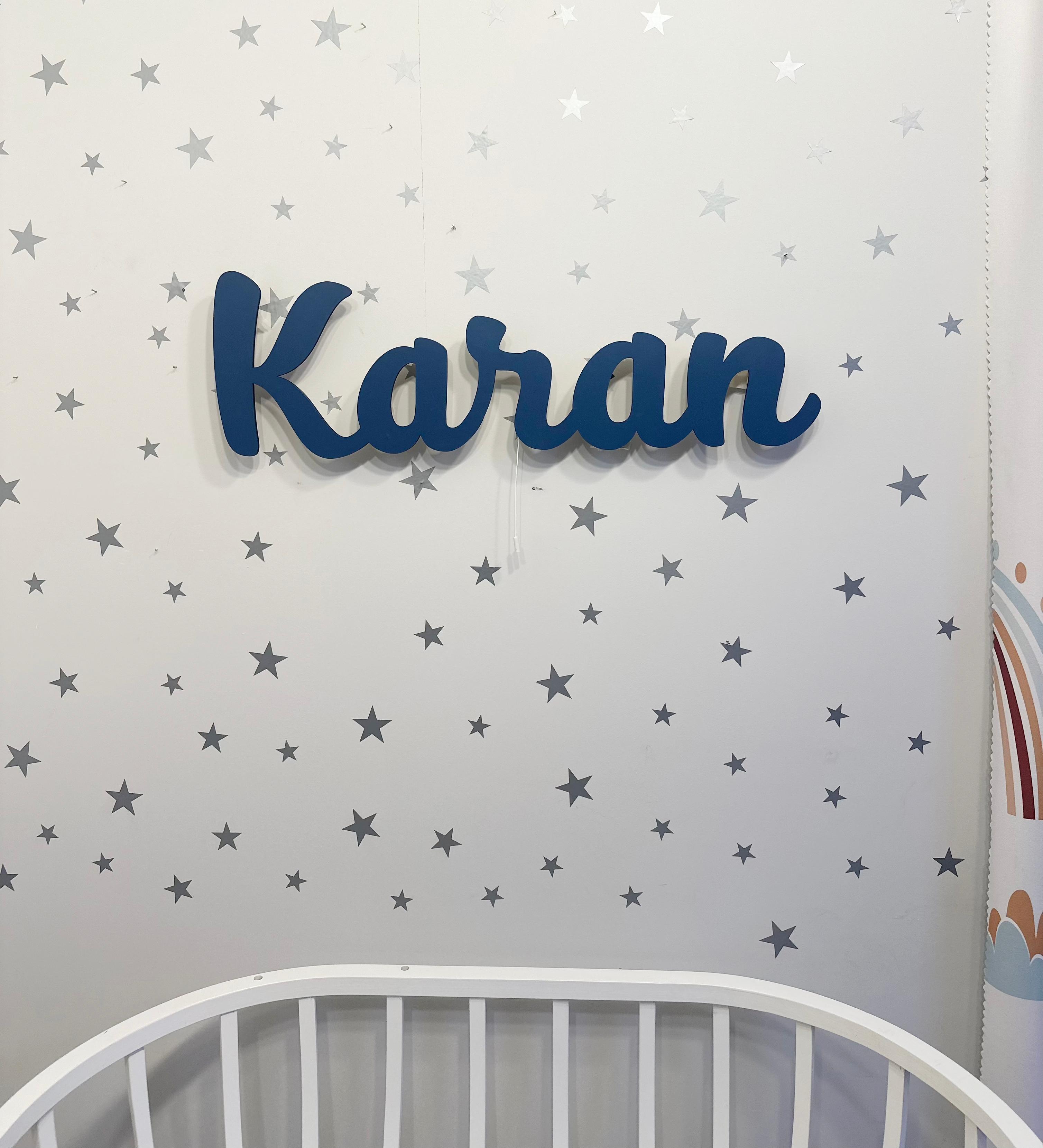 İsme Özel Işıklı Ahşap İsim Tabelası | Mimus Baby