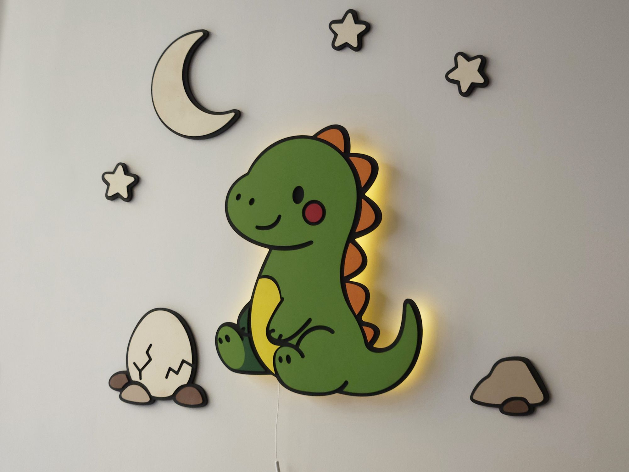 Dinozor - Dinozzy Ahşap Gece Lambası