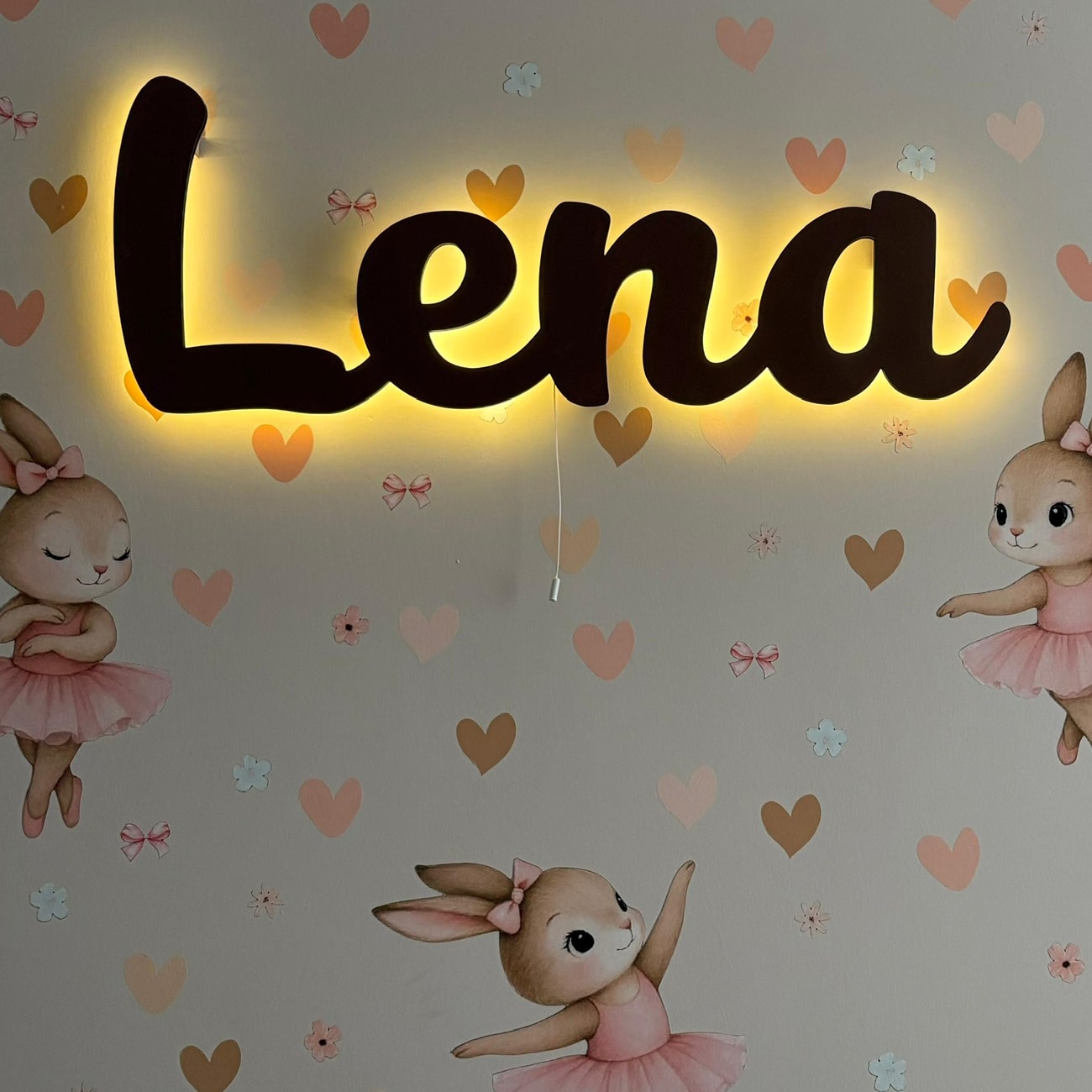 İsme Özel Işıklı Ahşap Lamba "Tek İsimli"