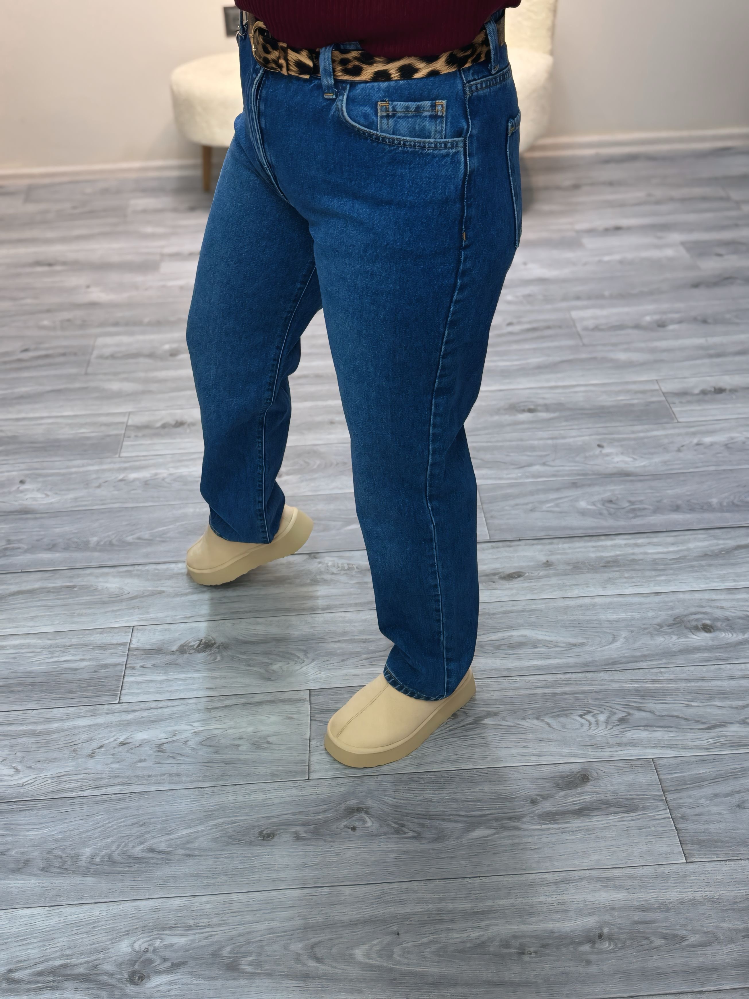 Karol Straight Kemer Detaylı Jean Mavi
