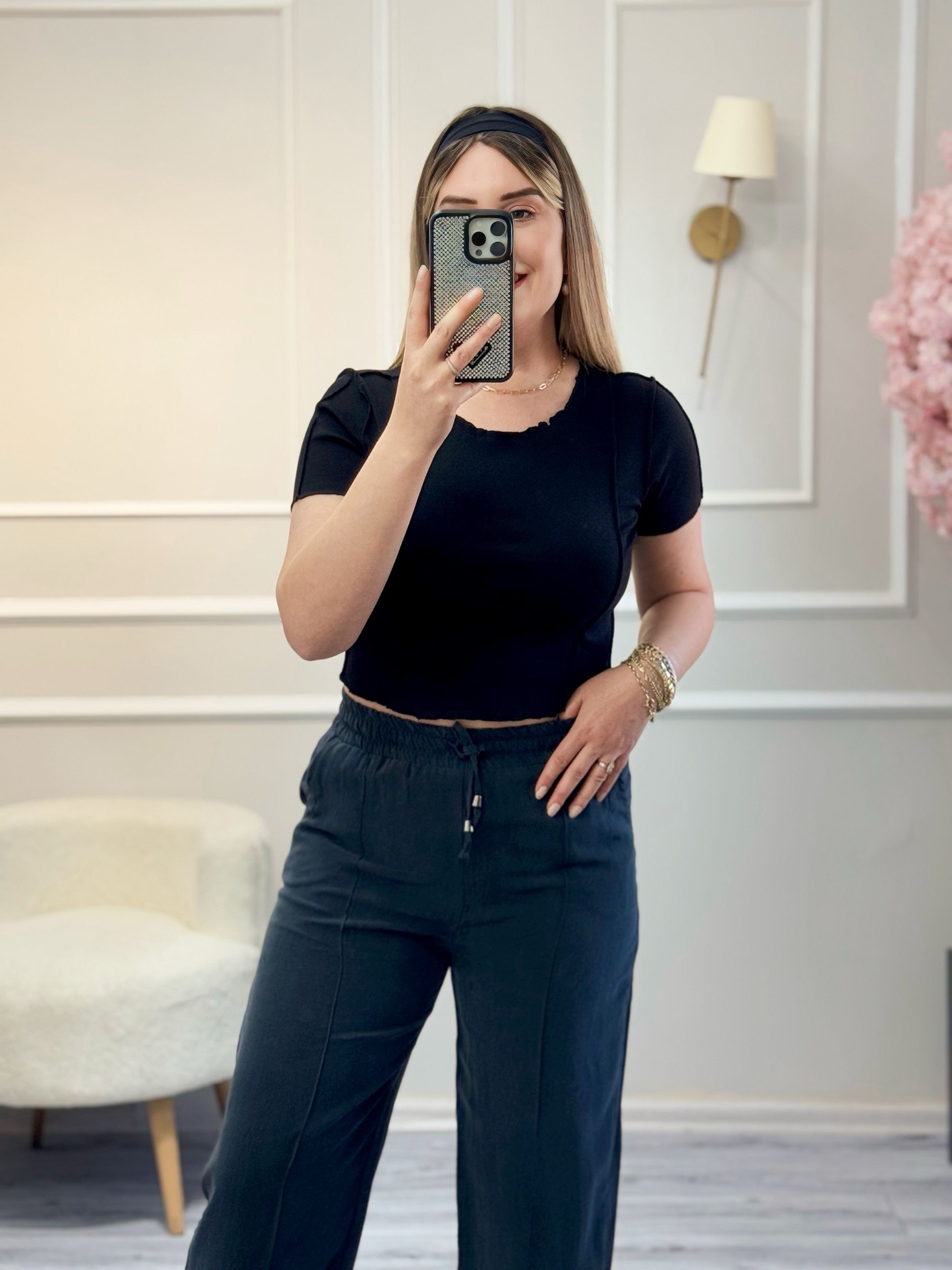 Karol Kısa Kollu Crop Tshirt