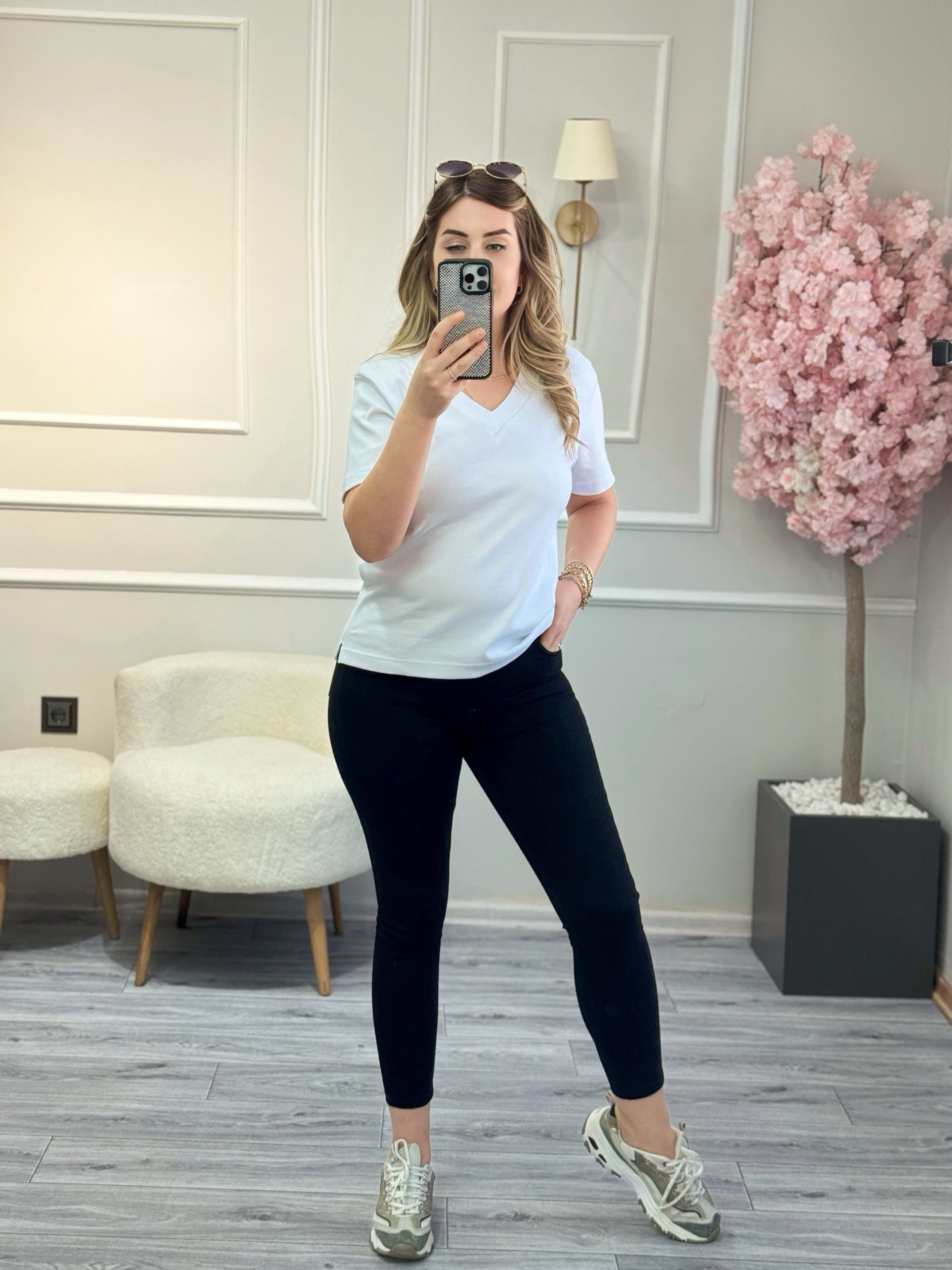 Orjinal Massimo Marka V Yaka Basic Tshirt