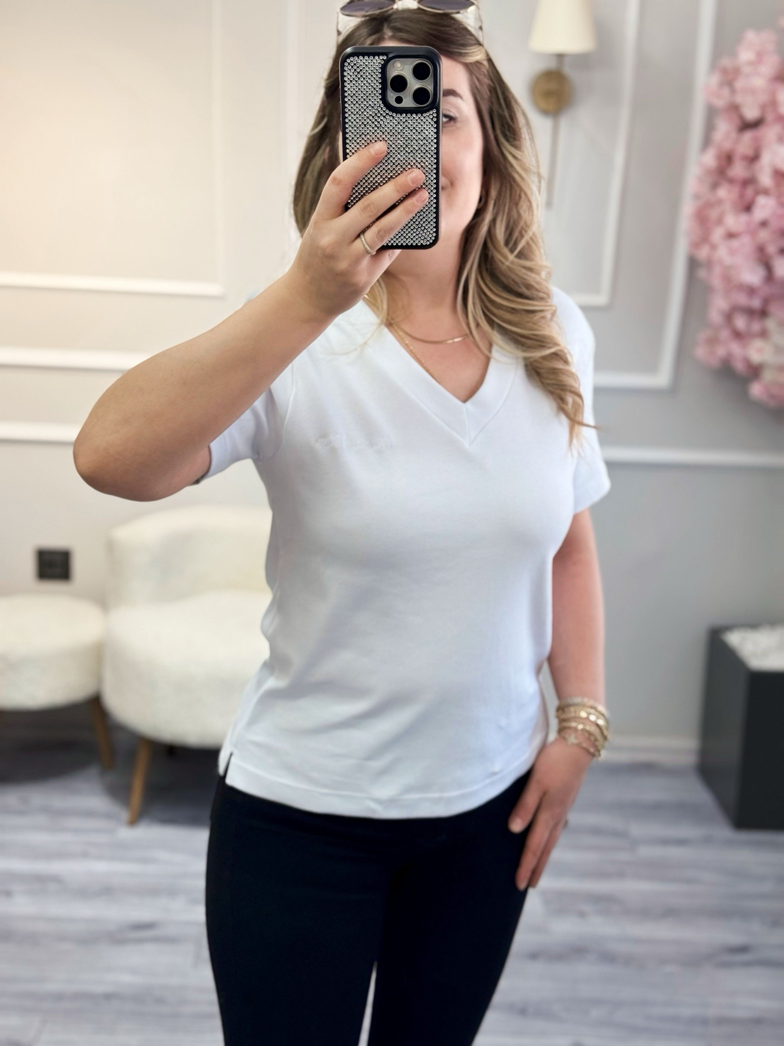 Orjinal Massimo Marka V Yaka Basic Tshirt