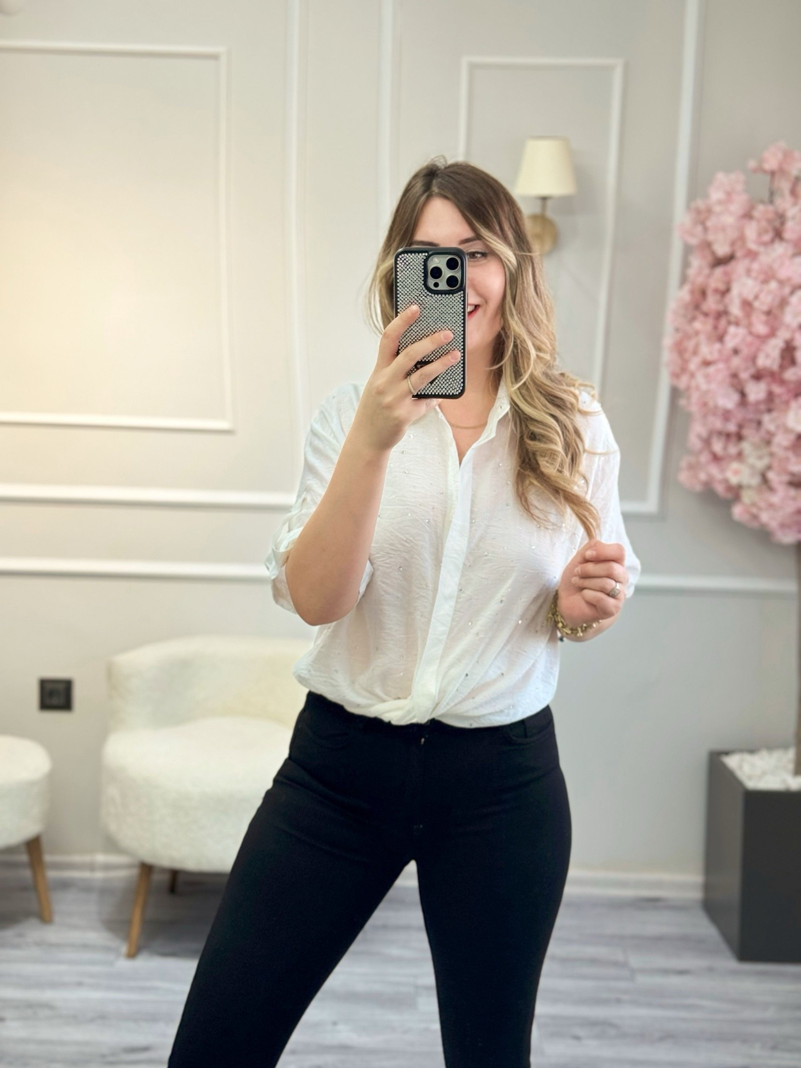 Taşlı Oversize Gömlek