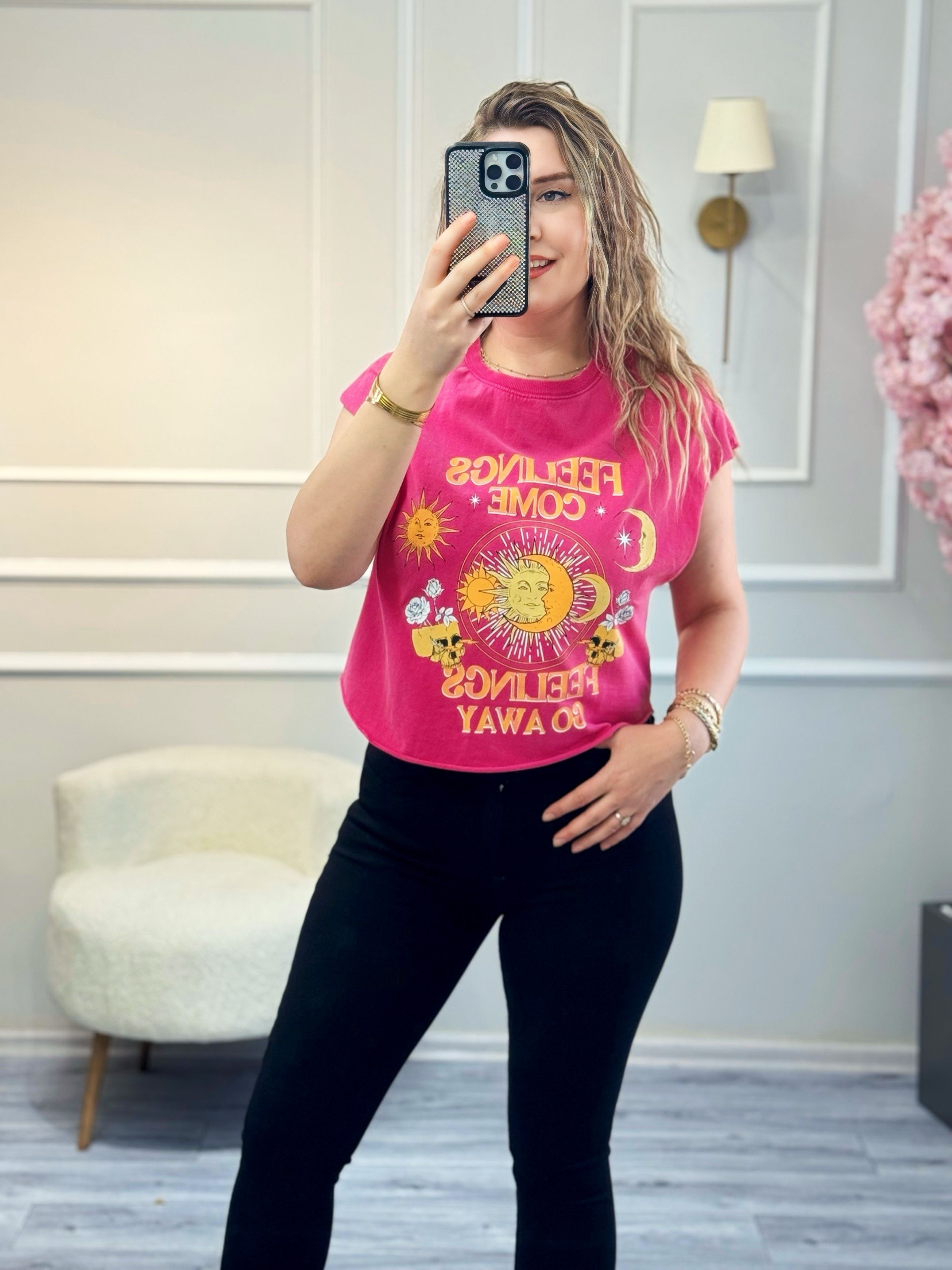 Dilvin Kolsuz Baskı Detaylı Yıkamalı Tshirt