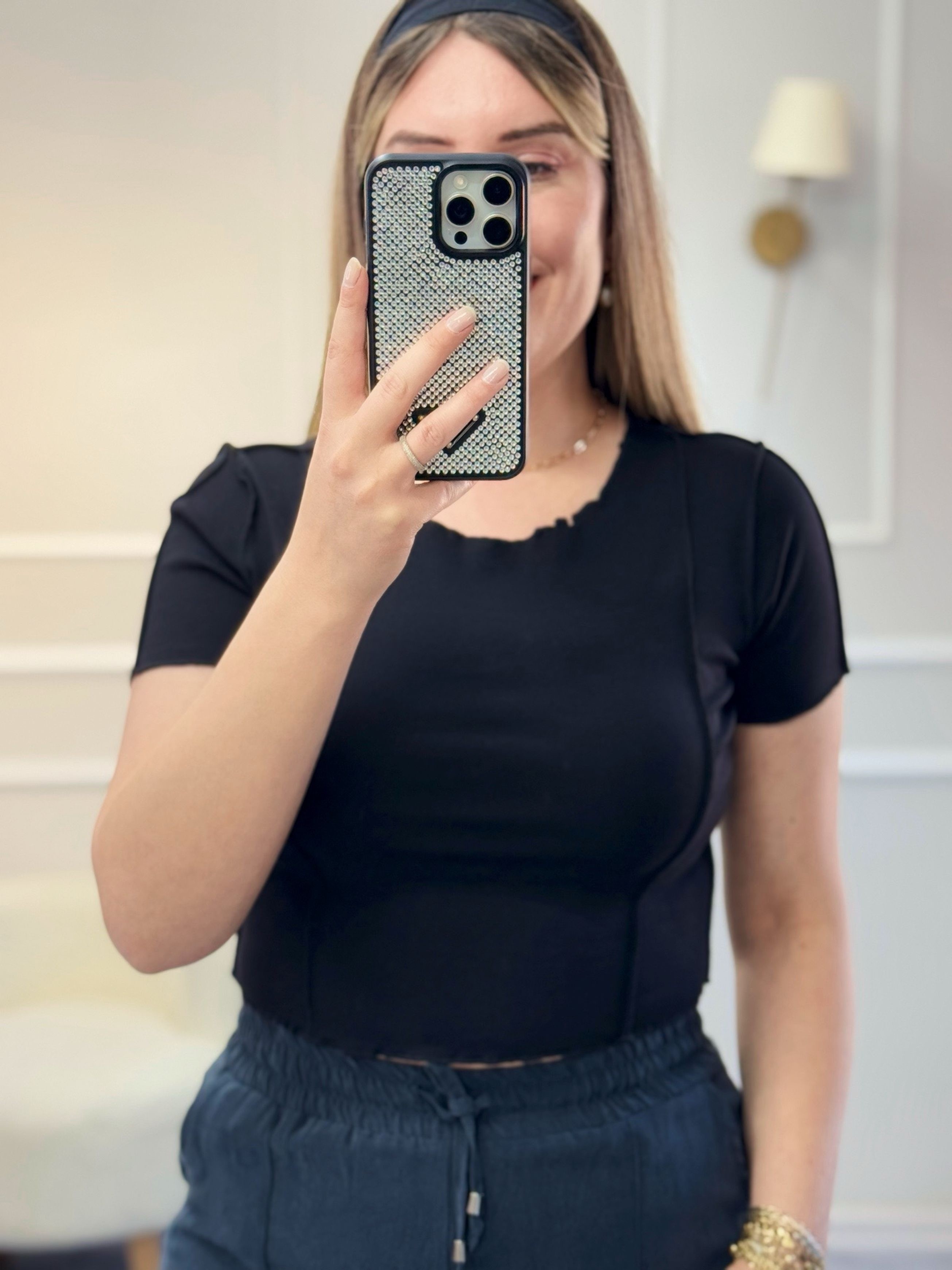 Karol Kısa Kollu Crop Tshirt