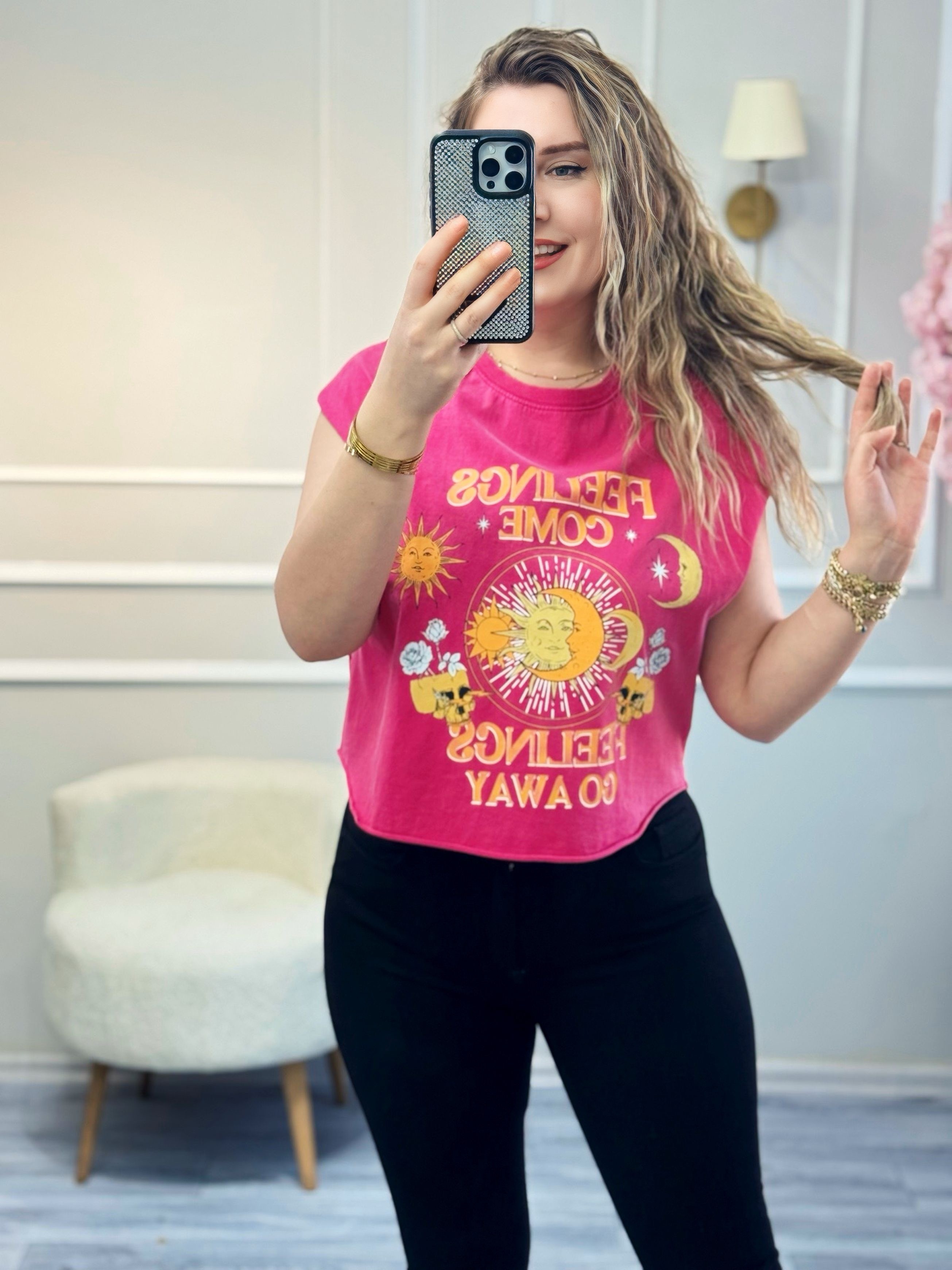 Dilvin Kolsuz Baskı Detaylı Yıkamalı Tshirt