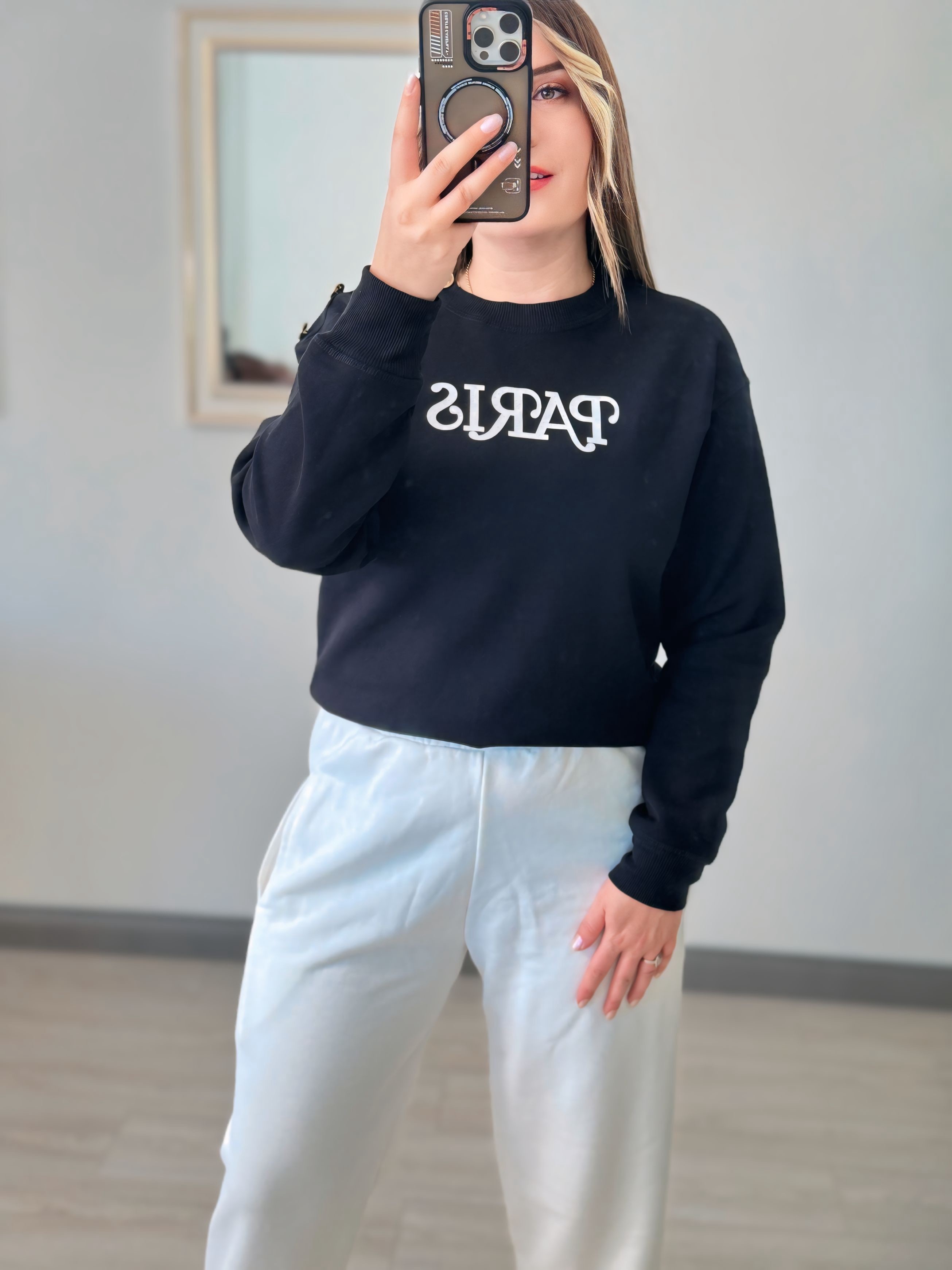 Paris Nakış İşlemeli Sweat
