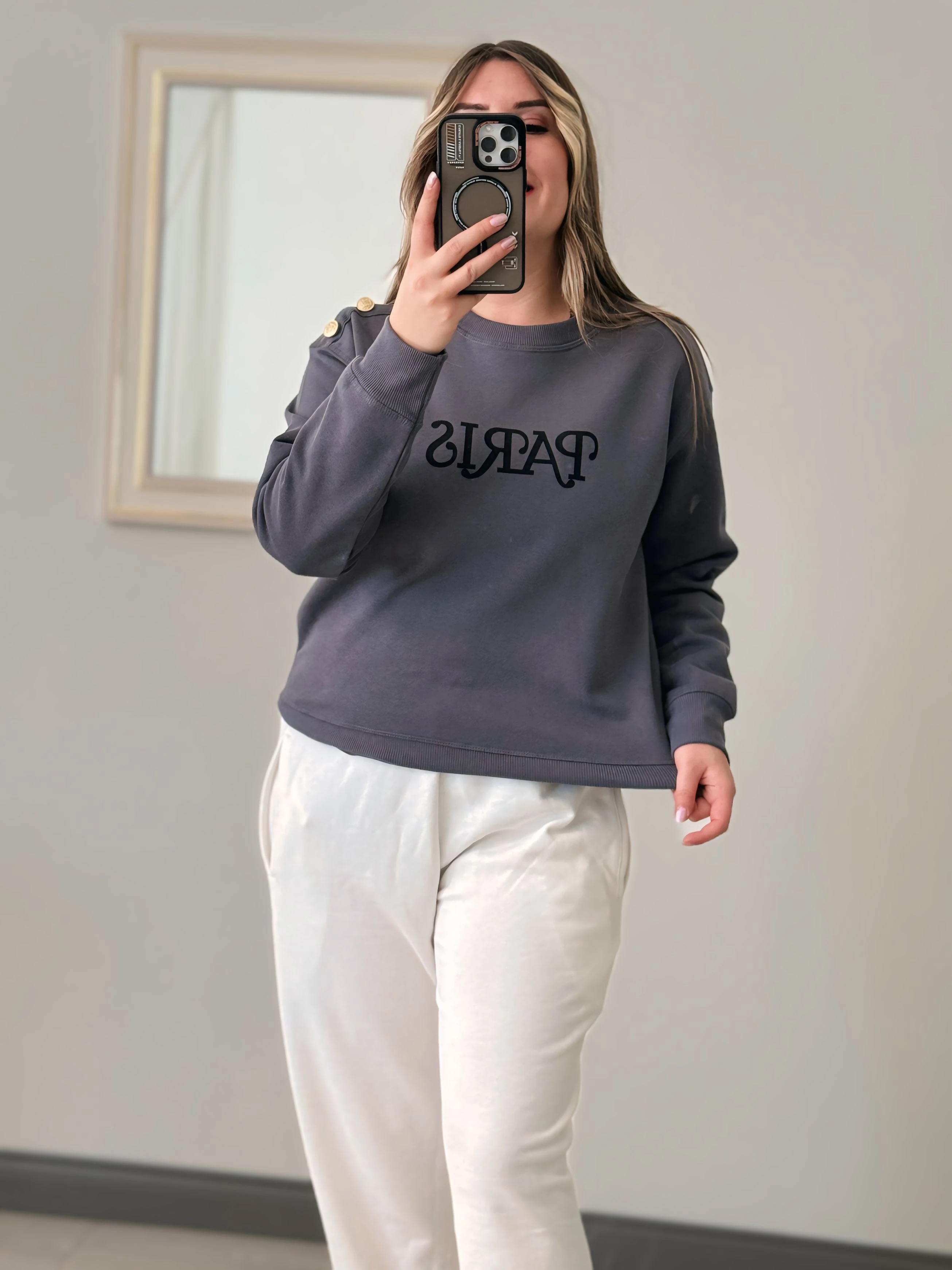 Paris Nakış İşlemeli Sweat