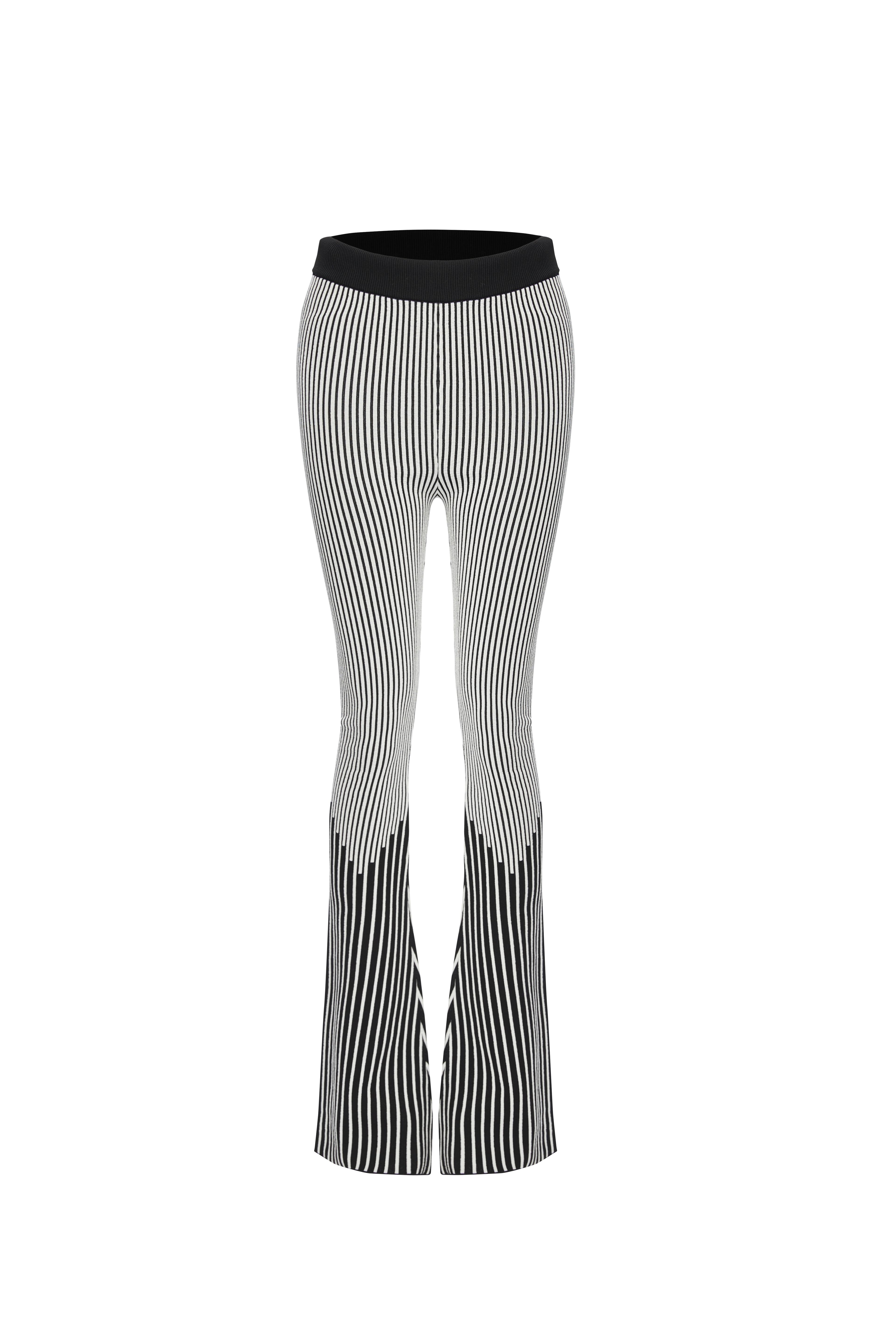 Georgia Knitted Trousers - Black & White