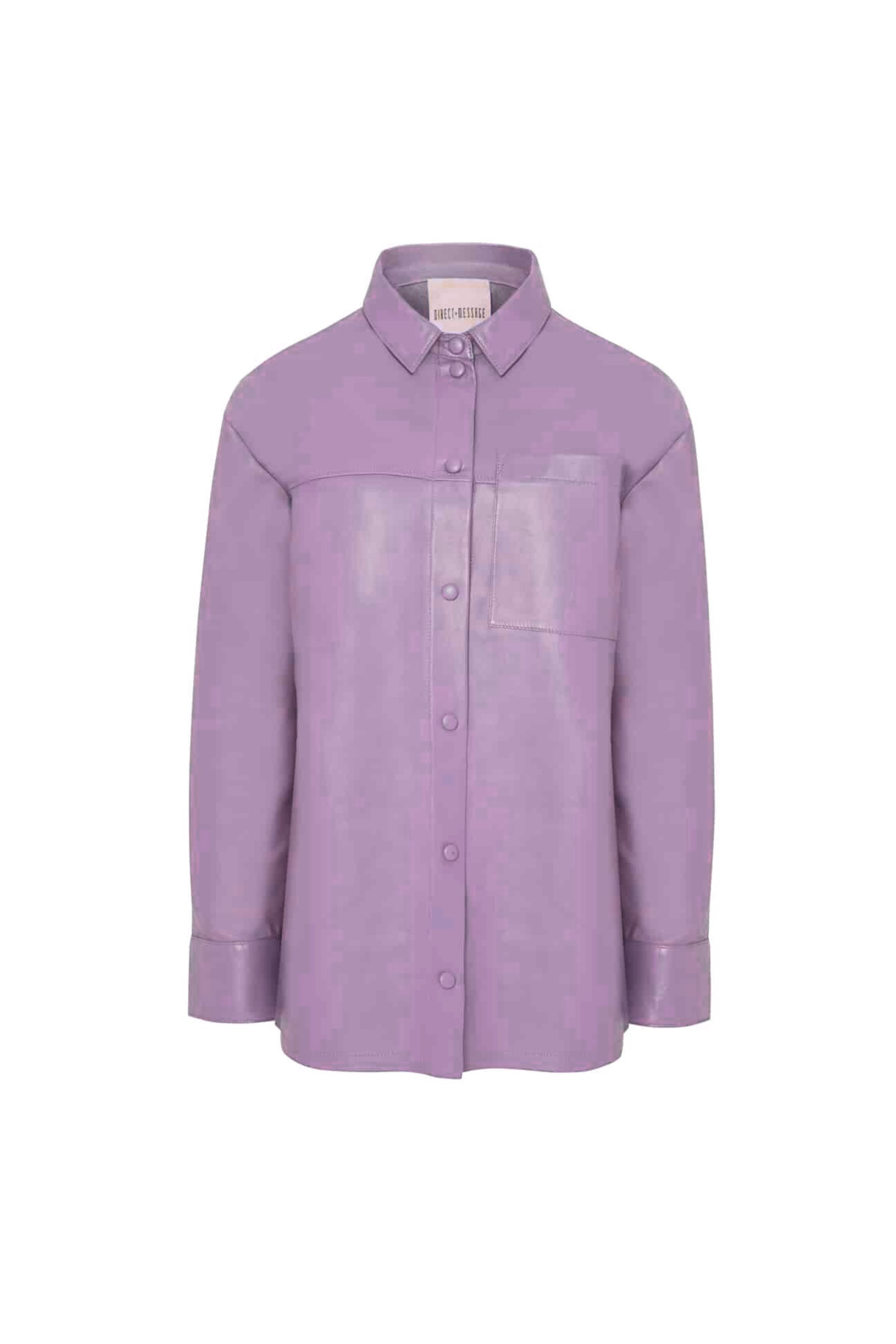 Vanessa Leather Shirt - Lilac