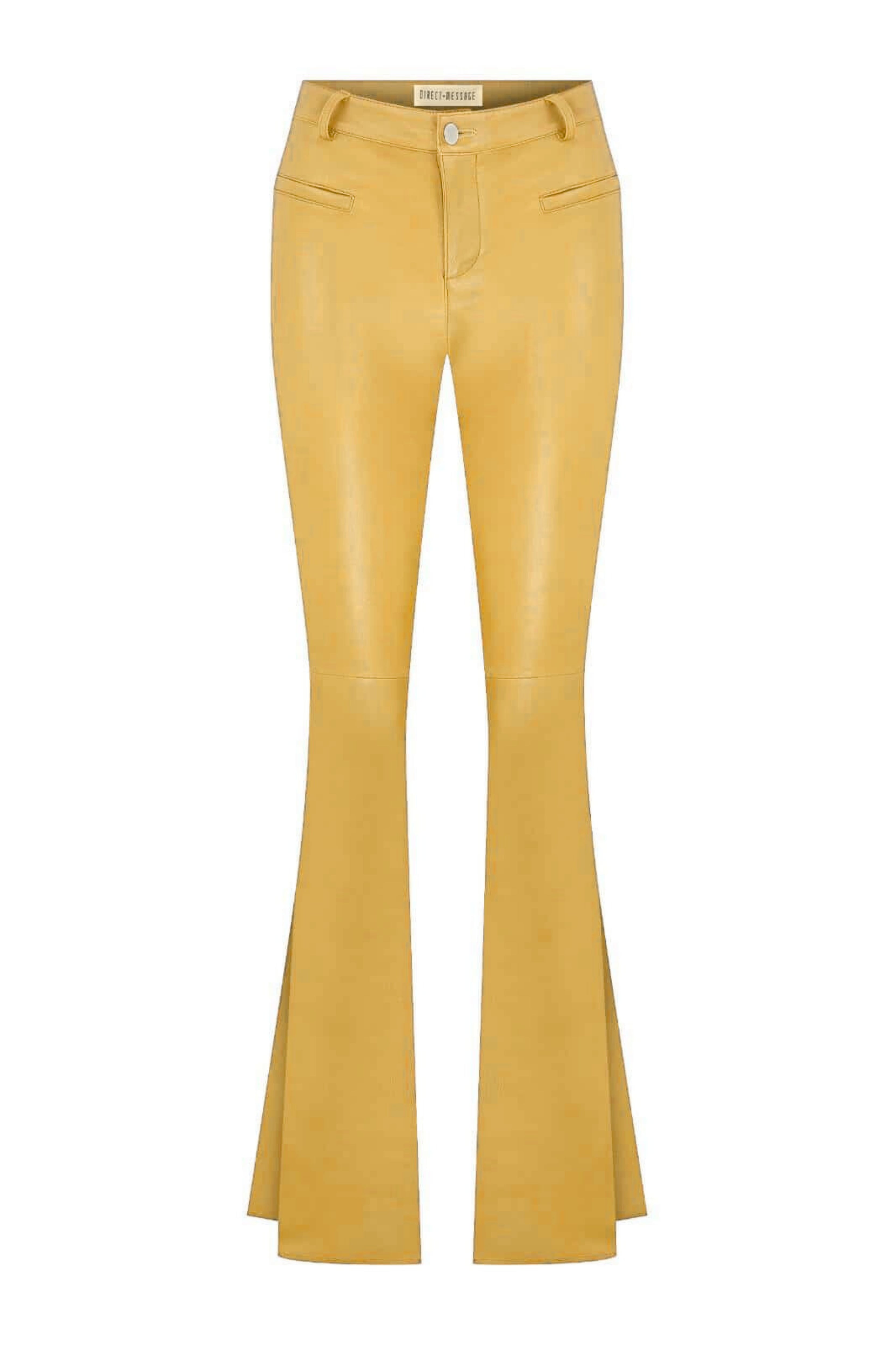 Vanessa Leather Pants - Yellow