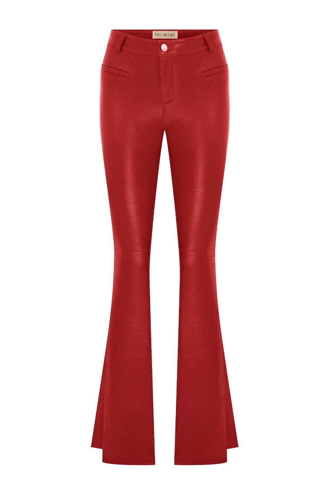 Vanessa Leather Pants - Red