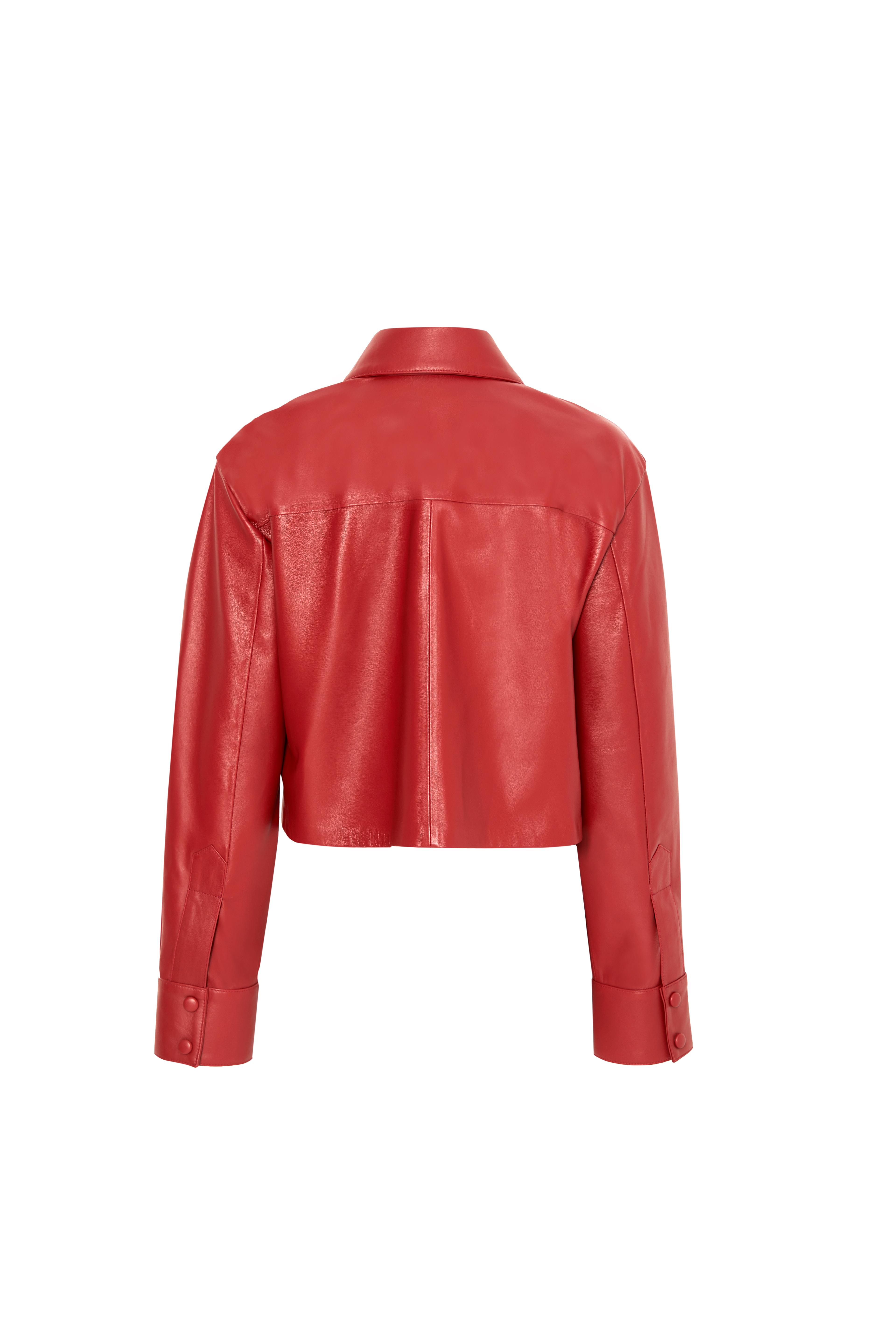 Vanessa Crop Leather Shirt