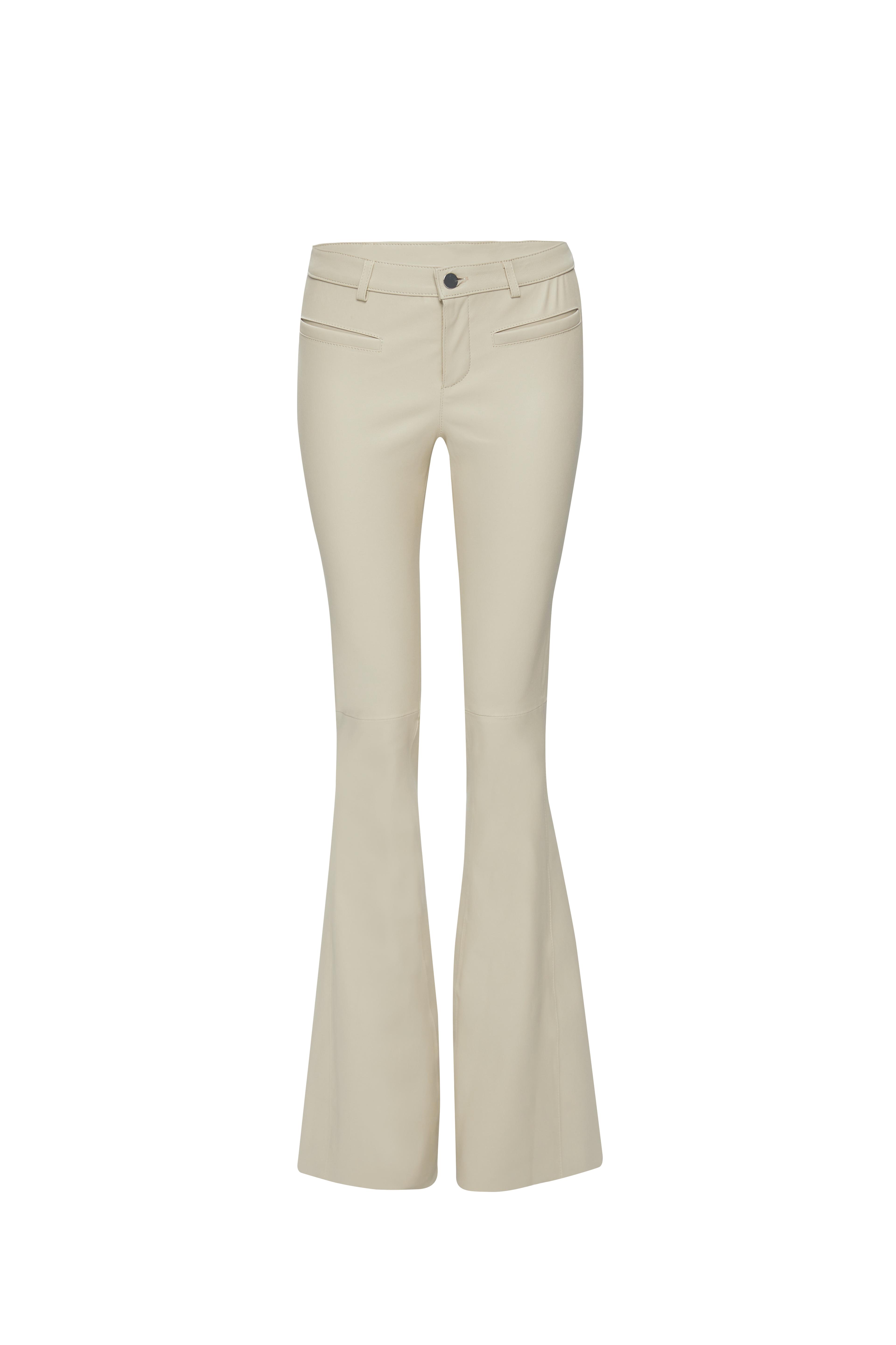 Vanessa Leather Pants - Bone