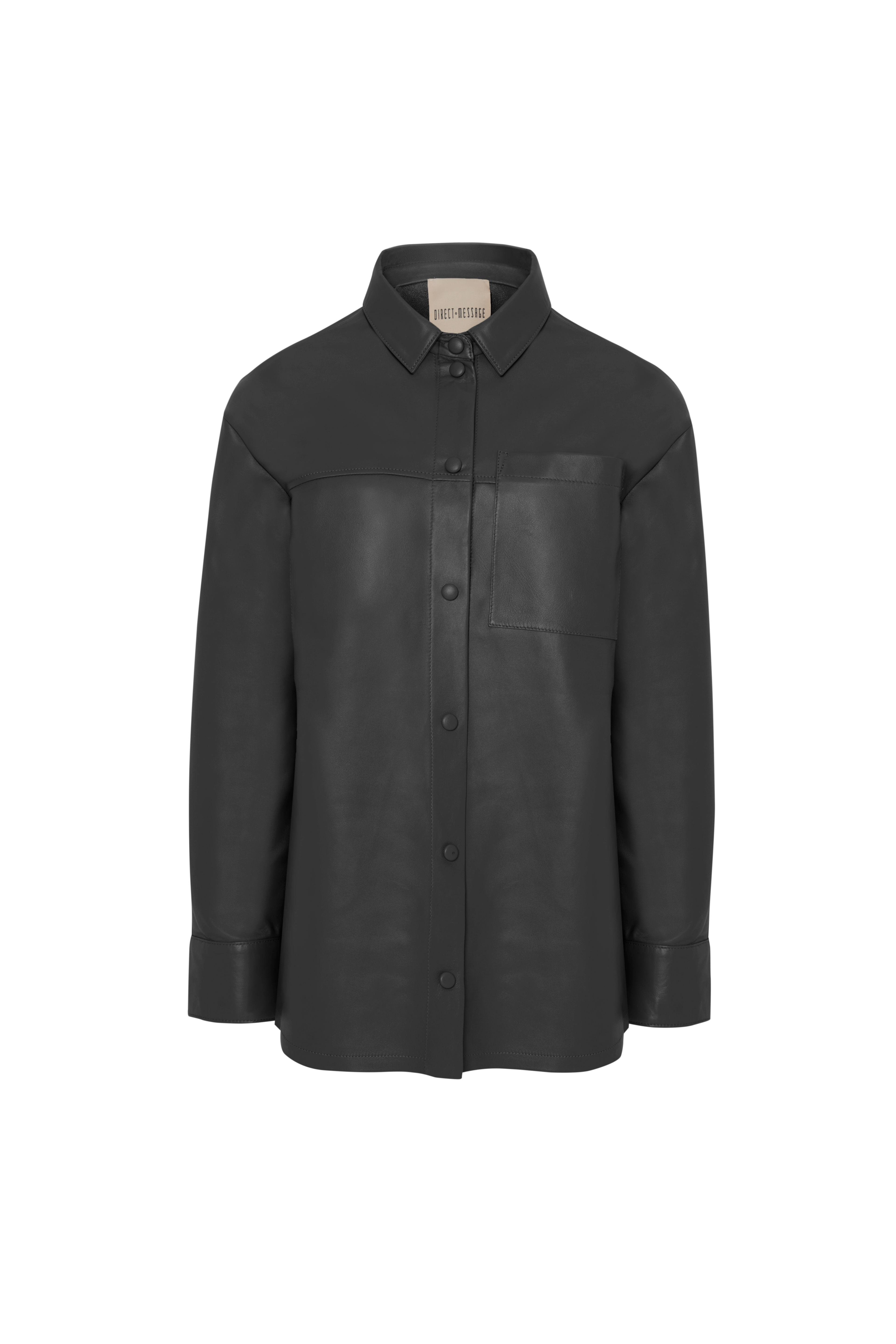 Vanessa Leather Shirt - Black