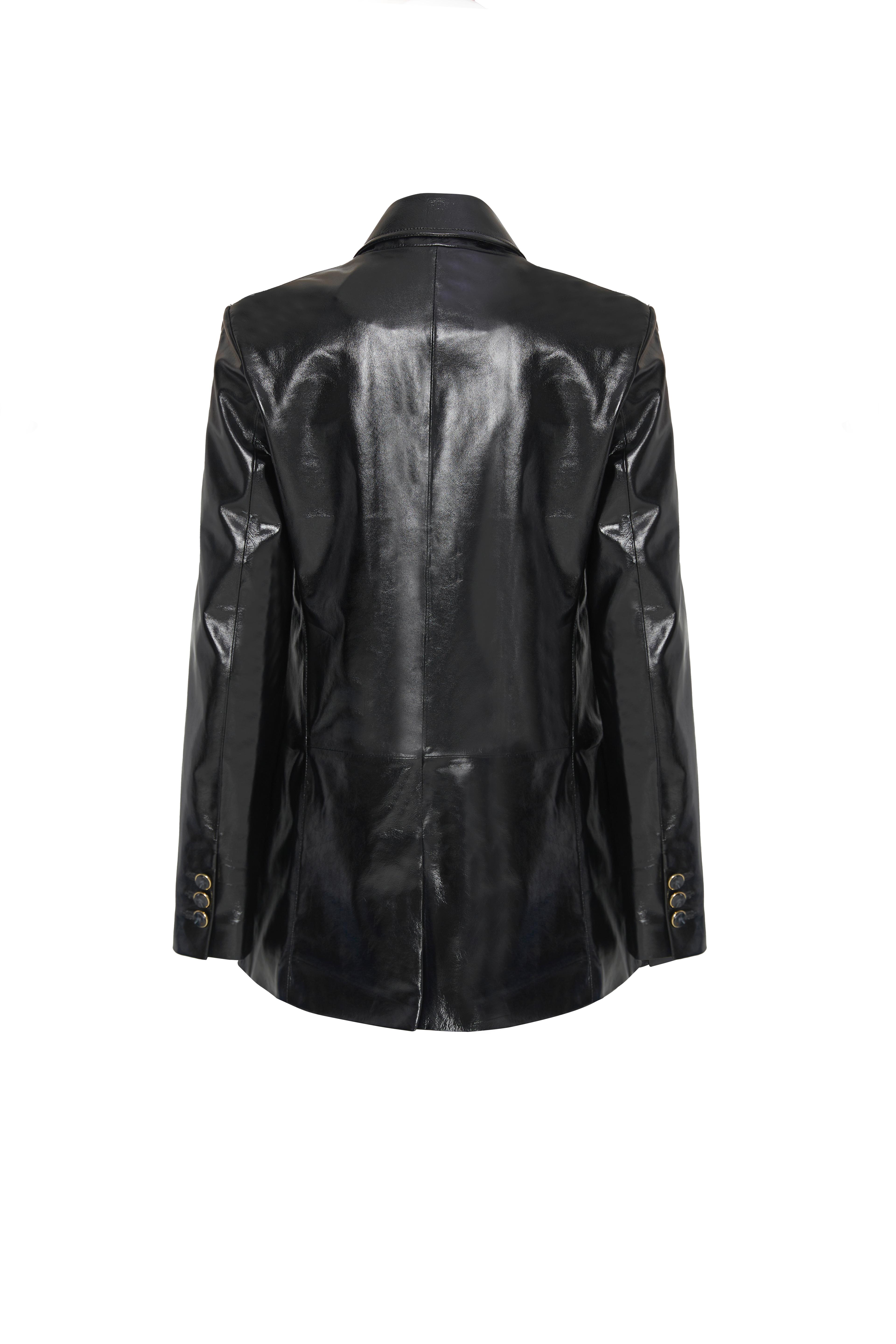 Benetta Double Breasted Leather Jacket