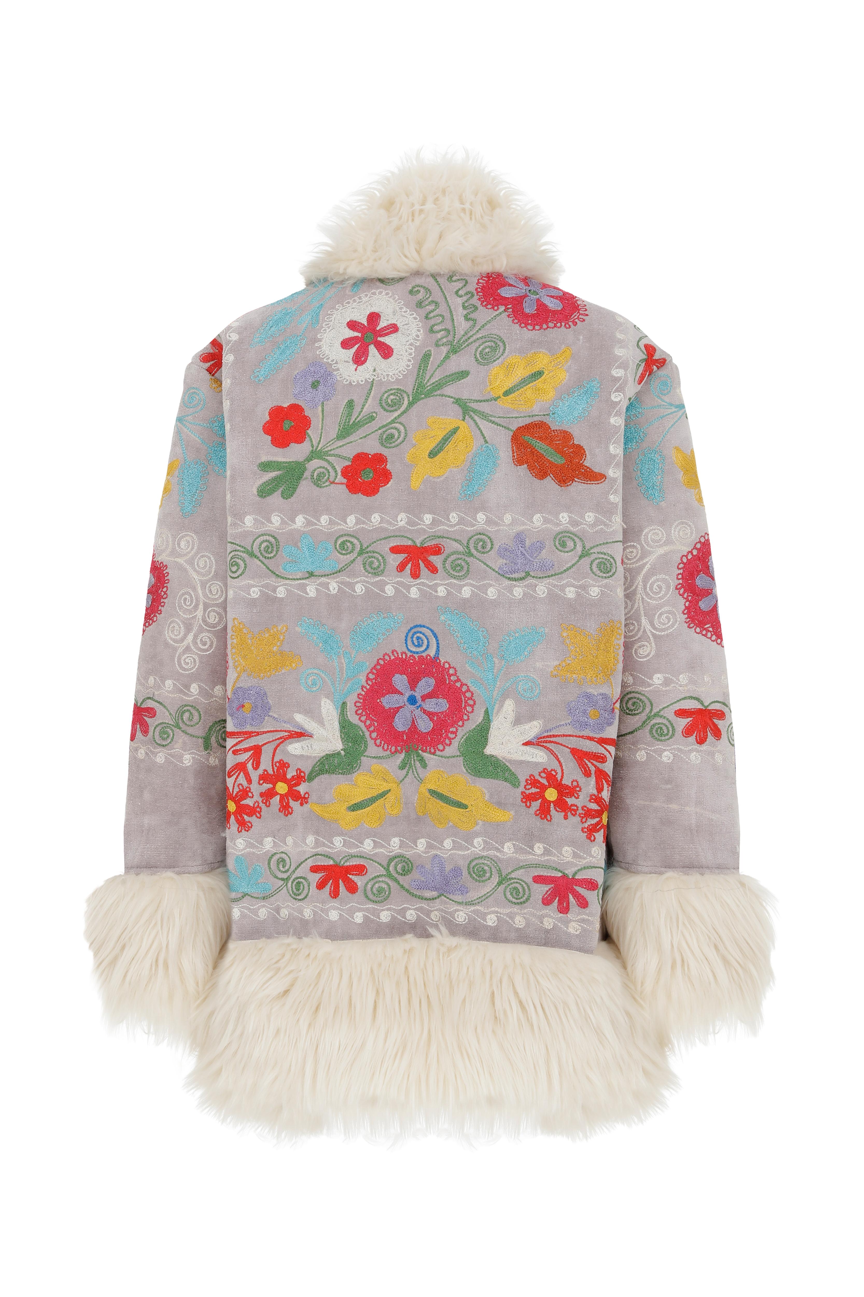 Alessi Floral Fur Jacket