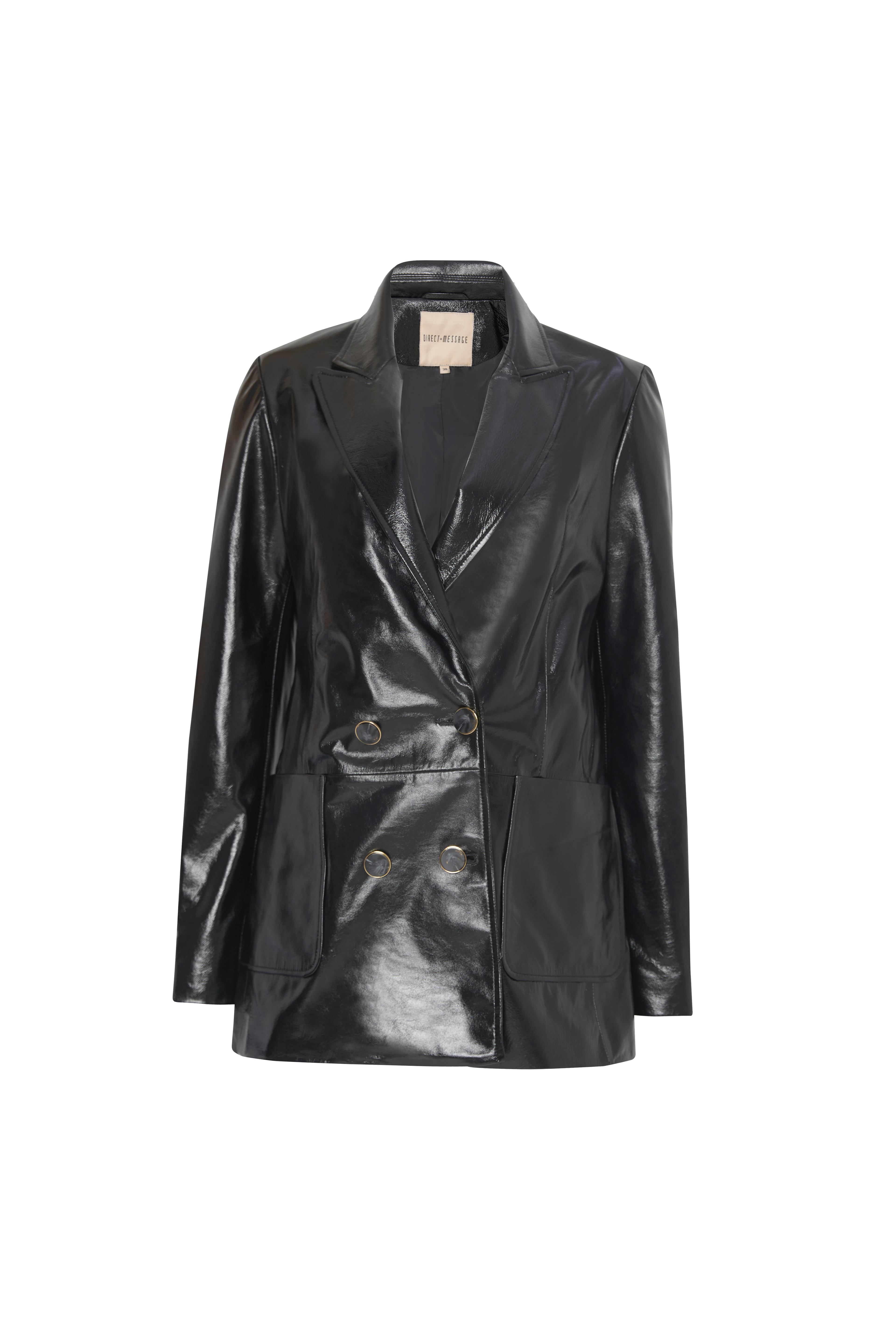 Benetta Double Breasted Leather Jacket