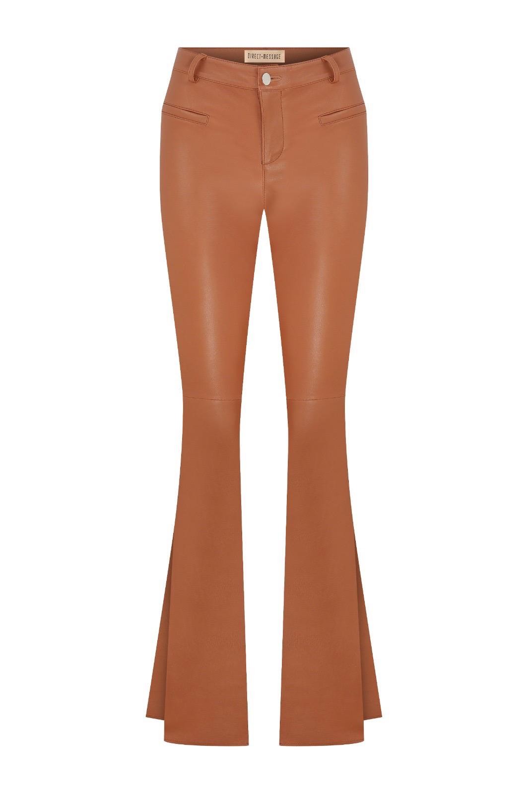 Vanessa Leather Pants - Tan