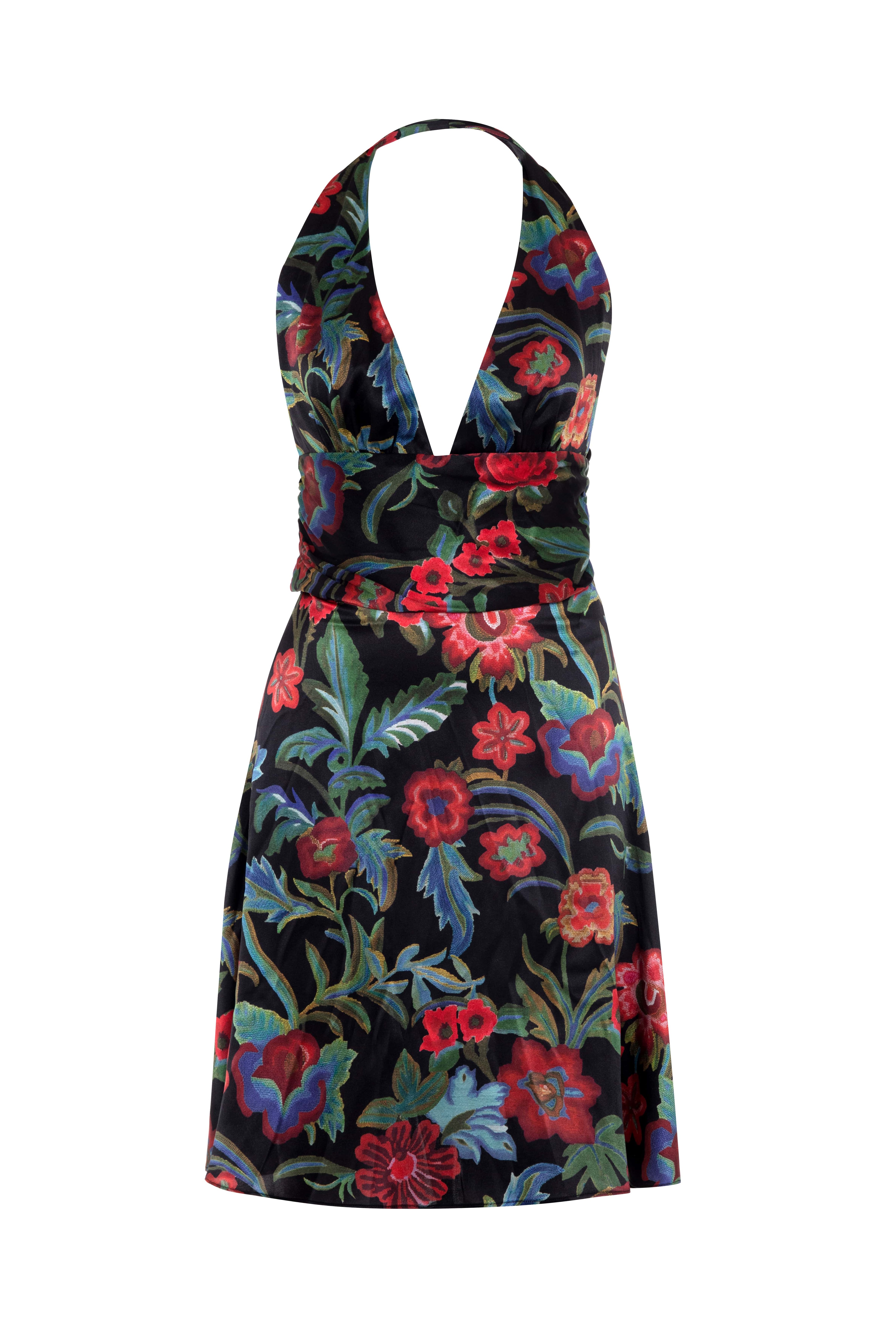 Black Roses Dress Short