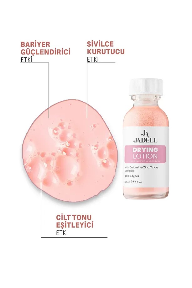 JADELL Sivilce, Akne Ve Siyah Nokta Karşıtı Maske Vegan Doğal Niacinamide Cilt ve Yüz Bakım Serumu 30 ml