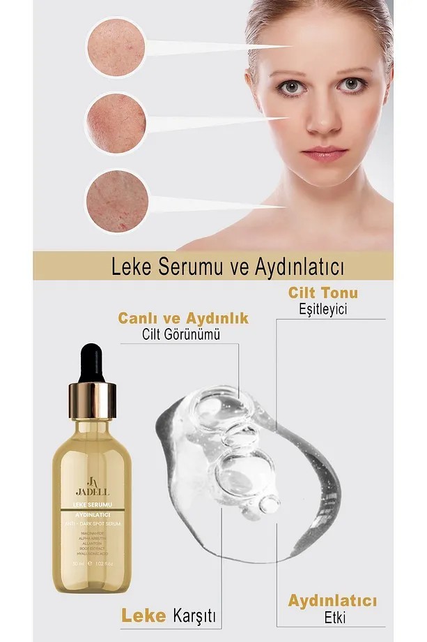 JADELL Niacinamide, hyaluronic Acid Aydınlatıcı Canlandırıcı Gözenek Sıkılaştırıcı Alkol, Paraben İçermeyen Leke Karşıtı Serum 30 ml