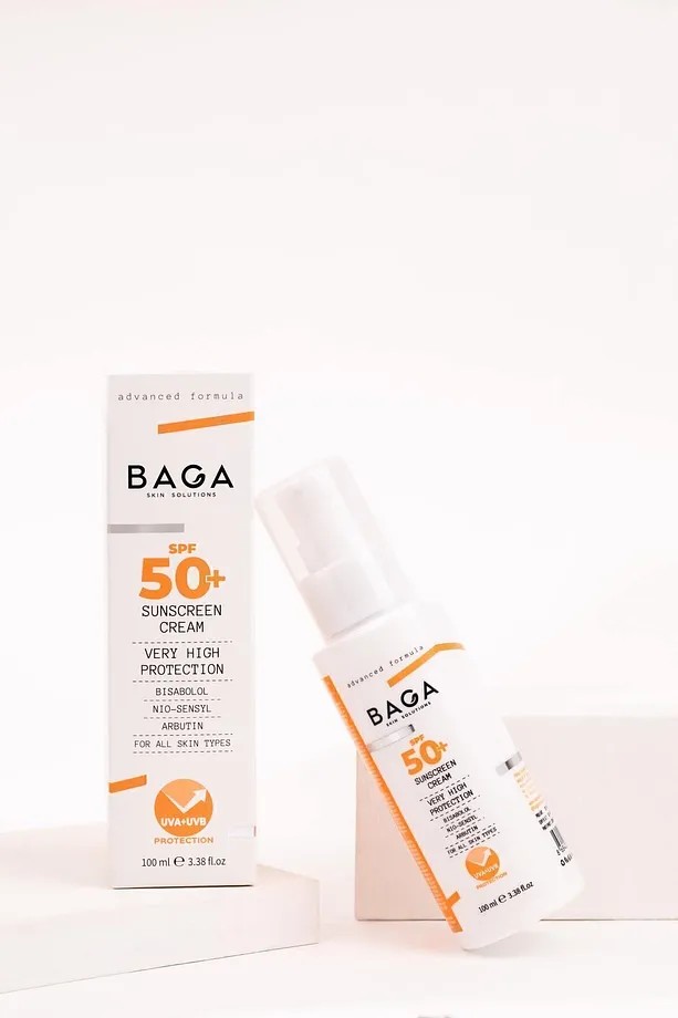 BAGA Güneş Koruyucu Krem Spf 50+ Doğal Vegan UVA ve UVB Işınlarına Karşı Koruma Güneş Kremi
