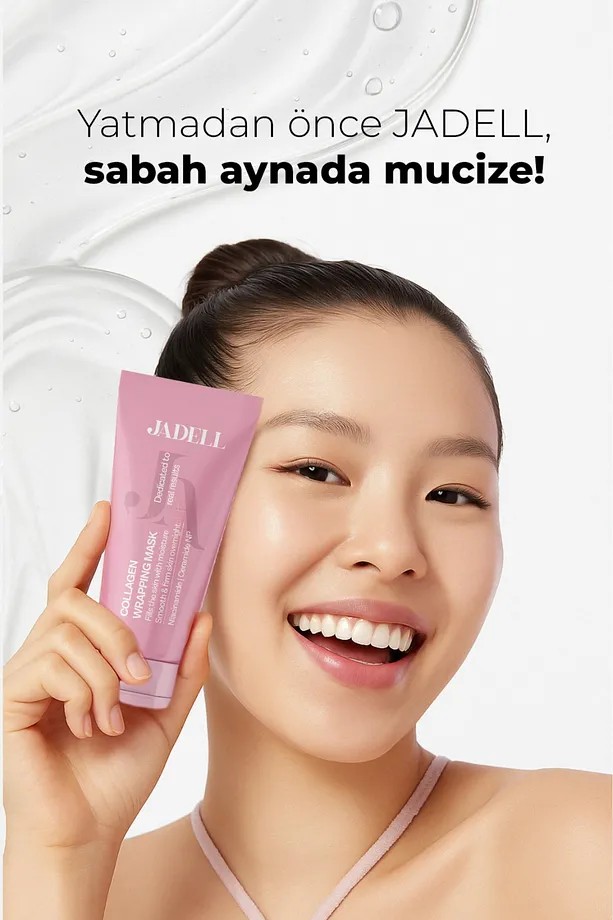 JADELL Soyulabilen Gözenek Sıkılaştırıcı Aydınlatıcı Derin Nemlendirici Vegan Kolajen Gece ve Gündüz Yüz Maskesi 75 ML