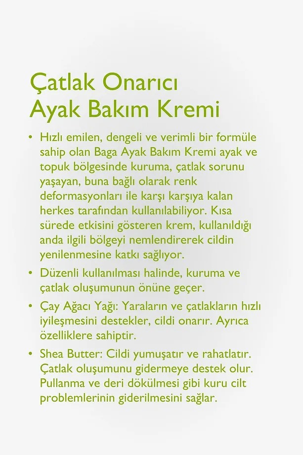 BAGA Yara ve Çatlak Onarıcı Topuk Ayak Bakım Kremi 100 ML
