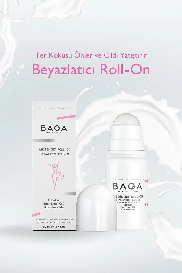 BAGA Tüm Cilt Tipleri İçin Beyazlatıcı Koku Önleyici  Ter Önleyici ve Terlemeyi Geciktirici Roll-on 50 ML
