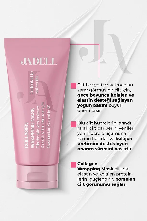 JADELL Soyulabilen Gözenek Sıkılaştırıcı Aydınlatıcı Derin Nemlendirici Vegan Kolajen Gece ve Gündüz Yüz Maskesi 75 ML