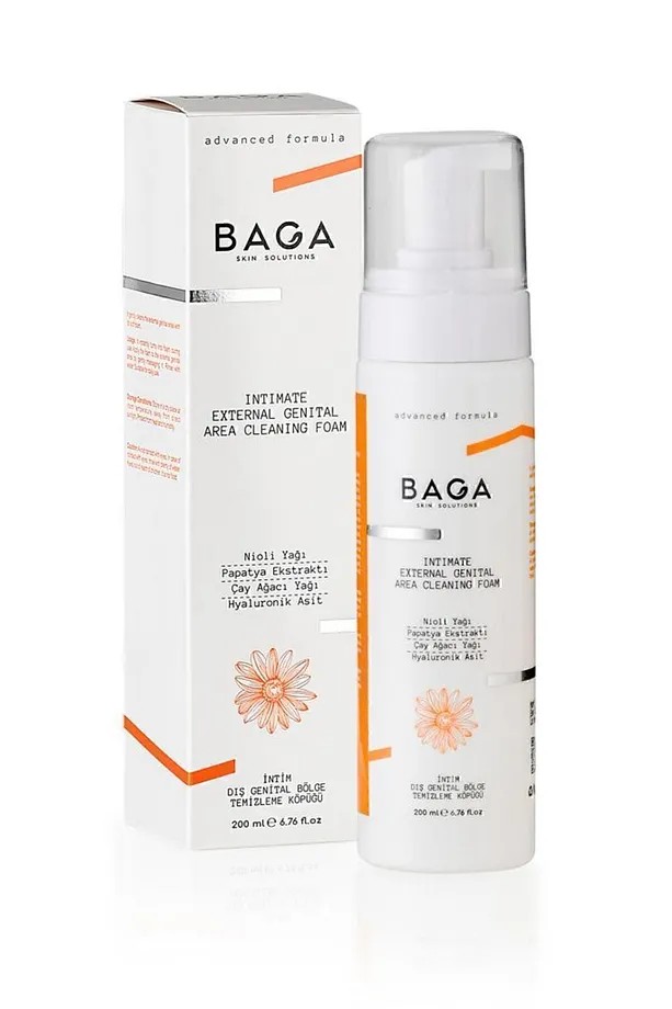 BAGA Nioli Yağı Formüllü Genital Bölge Temizleme Koku Giderici Toparlayıcı Köpük 200 ML