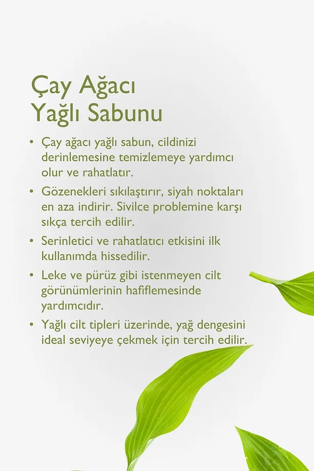 BAGA Zengin Vitamin ve Mineralli Canlandırıcı Nemlendirici Çay Ağacı Yağlı Sabun 125gr