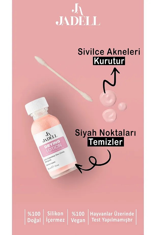 JADELL Sivilce, Akne Ve Siyah Nokta Karşıtı Maske Vegan Doğal Niacinamide Cilt ve Yüz Bakım Serumu 30 ml