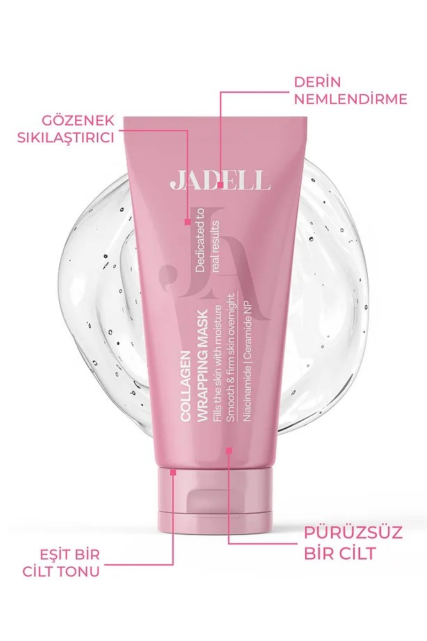 JADELL Soyulabilen Gözenek Sıkılaştırıcı Aydınlatıcı Derin Nemlendirici Vegan Kolajen Gece ve Gündüz Yüz Maskesi 75 ML