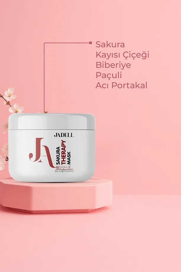 JADELL Sakura Therapy Boyalı Ve Hasar Görmüş Saçlar Için Yoğun Onarıcı Nemlendirici Bakım Intensive Repair Saç Bakım Maskesi 300 ML