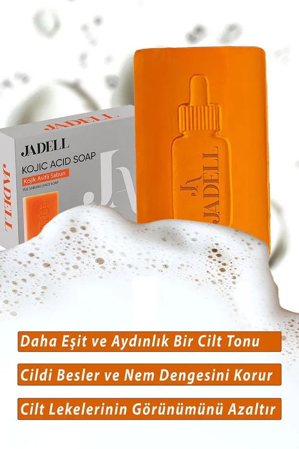 JADELL Kojik ve Ferulik Asit Özlü Aydınlatıcı Besleyici Nemlendirici Cilt Tonu Eşitleyici Leke Ve Kararma Karşıtı Sabun 100 GR
