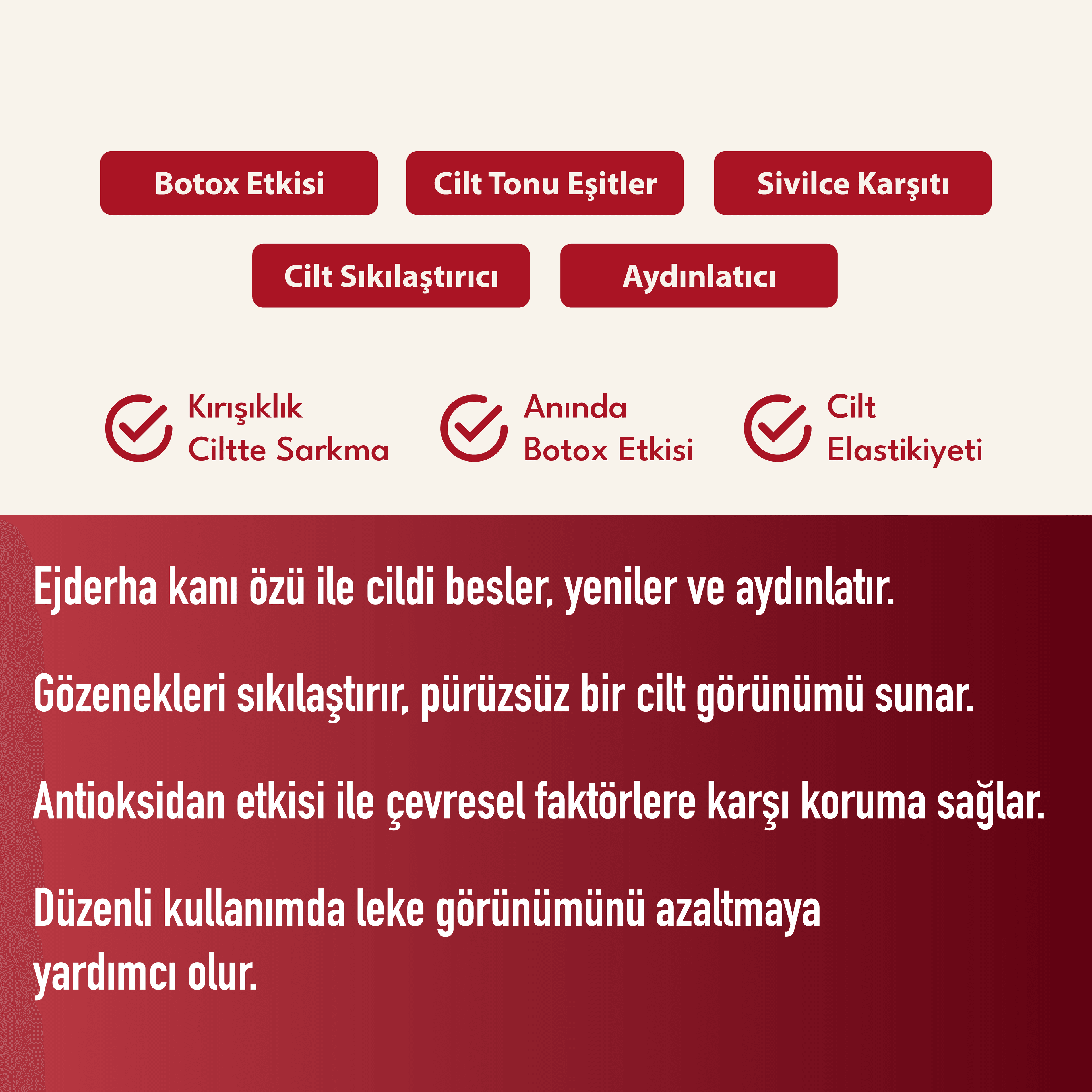 JADELL Botox Etkili Dragon's Facial Kışıklık Sarkma Sivilce Karşıtı Sıkılaştırıcı ve Aydınlatıcı Yüz Serumu 30 ml