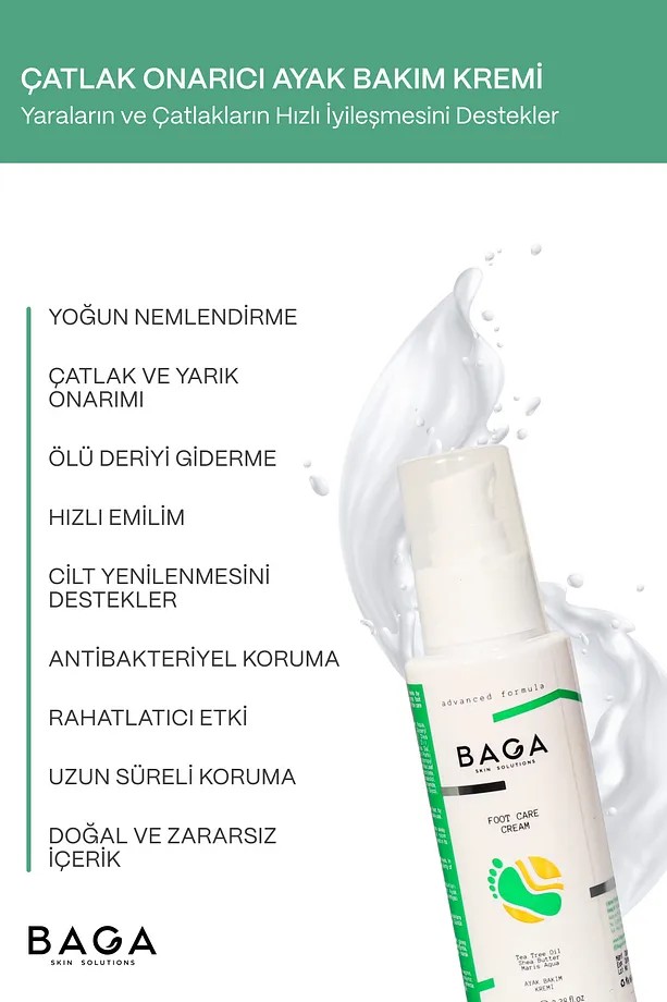 BAGA Yara ve Çatlak Onarıcı Topuk Ayak Bakım Kremi 100 ML