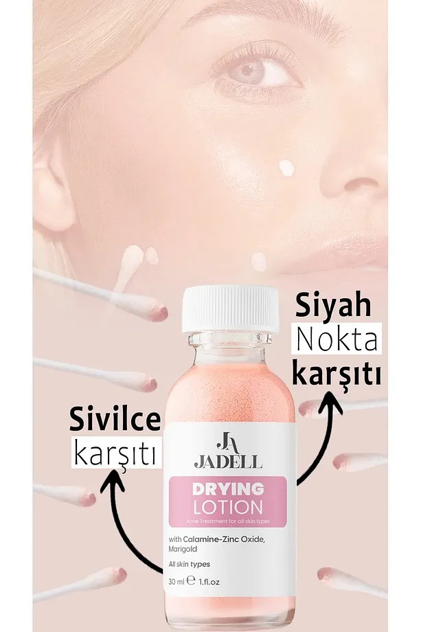 JADELL Sivilce, Akne Ve Siyah Nokta Karşıtı Maske Vegan Doğal Niacinamide Cilt ve Yüz Bakım Serumu 30 ml