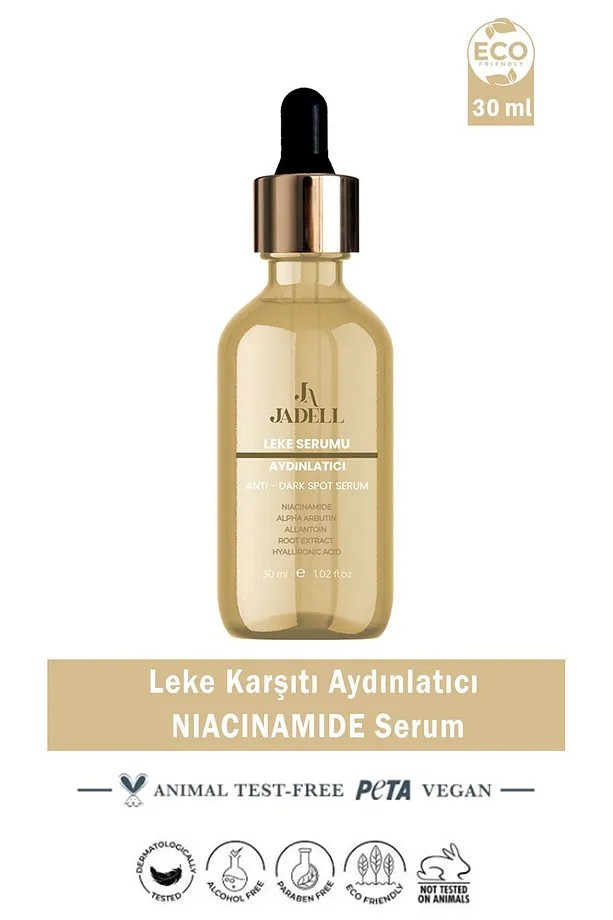 JADELL Niacinamide, hyaluronic Acid Aydınlatıcı Canlandırıcı Gözenek Sıkılaştırıcı Alkol, Paraben İçermeyen Leke Karşıtı Serum 30 ml