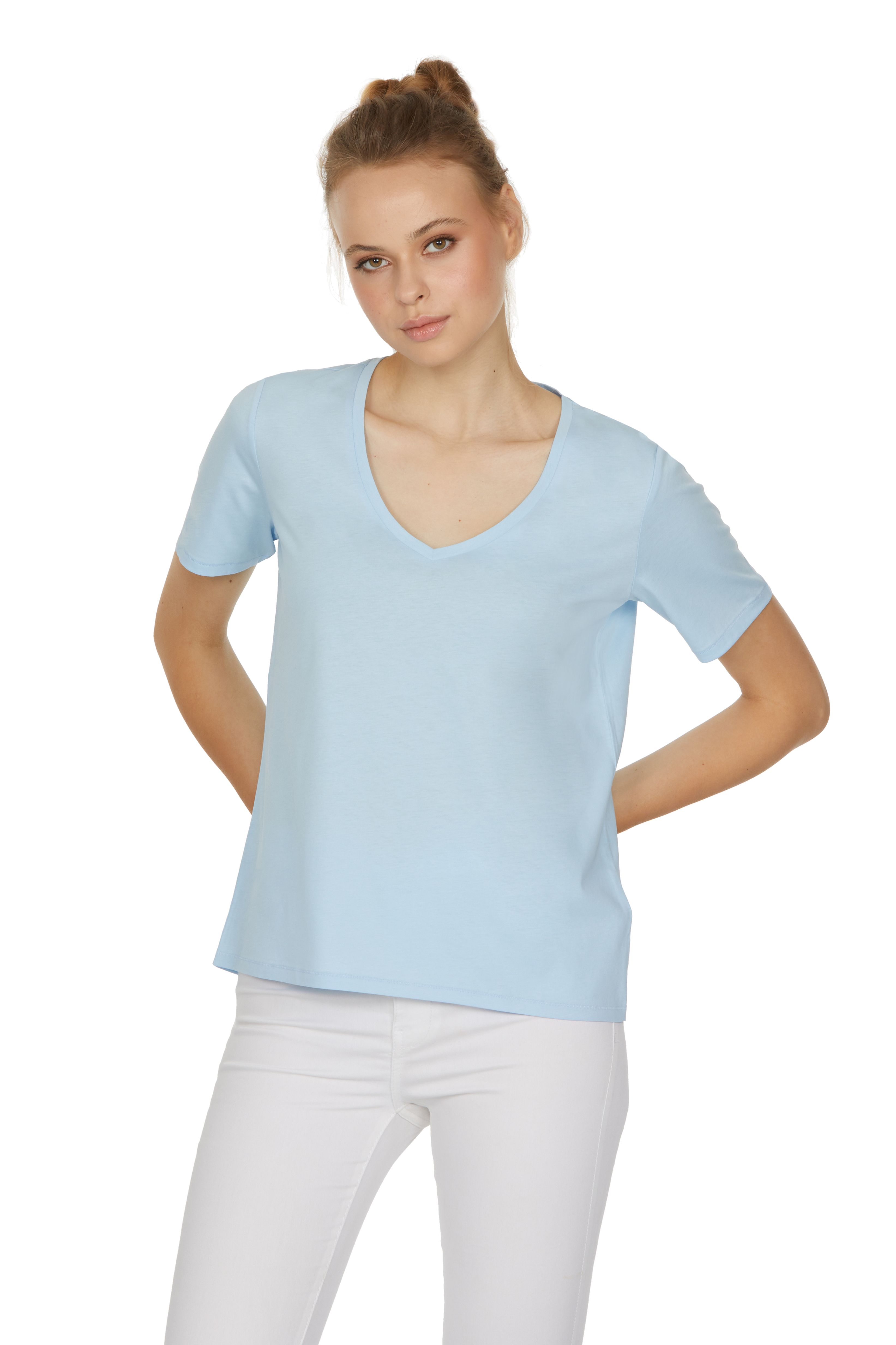 Basic - V Neck - 83 SKY BLUE