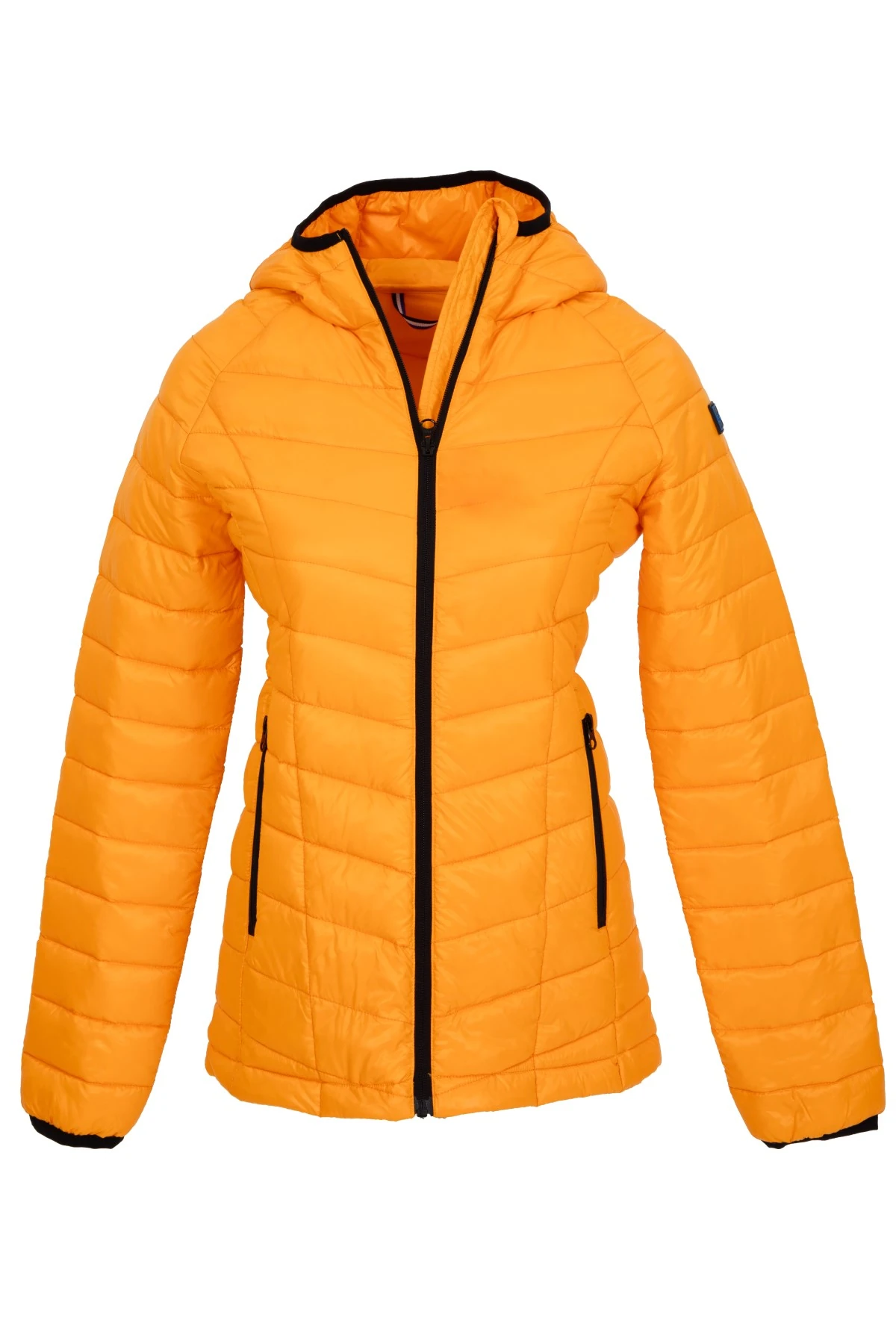 Kadın Kısa Sabit Kapşonlu Dolgulu Mevsimlik Spor Şişme Mont 8722 - Turuncu
