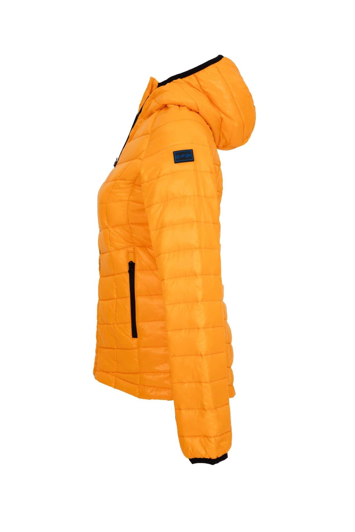 Kadın Kısa Sabit Kapşonlu Dolgulu Mevsimlik Spor Şişme Mont 8722 - Turuncu