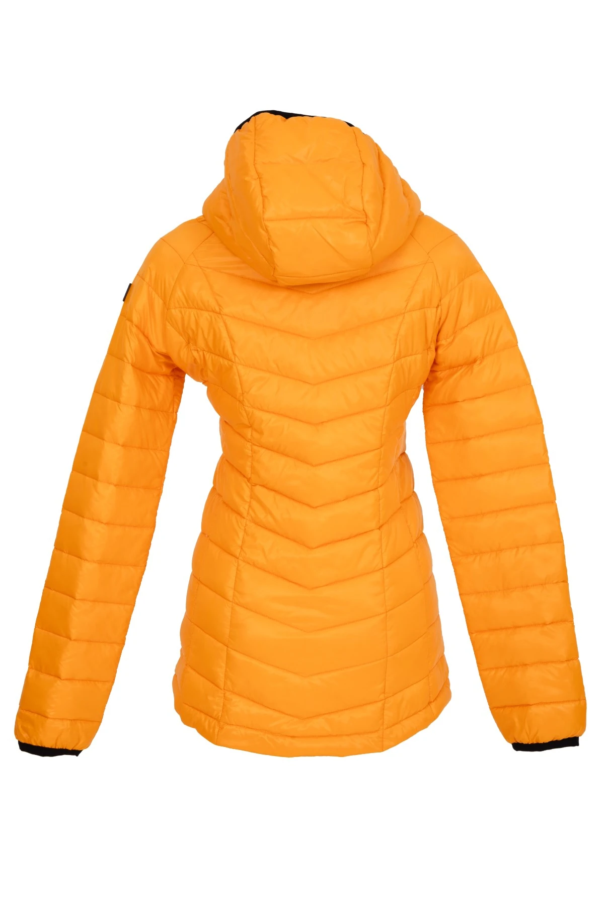 Kadın Kısa Sabit Kapşonlu Dolgulu Mevsimlik Spor Şişme Mont 8722 - Turuncu